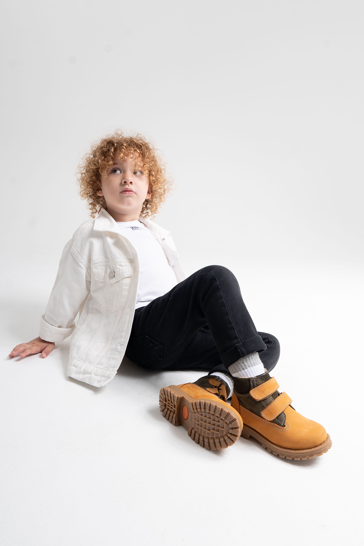 Erkek Çocuk Sarı Hakiki Deri Suya Dayanıklı Anatomik Günlük Bot - Görsel 3