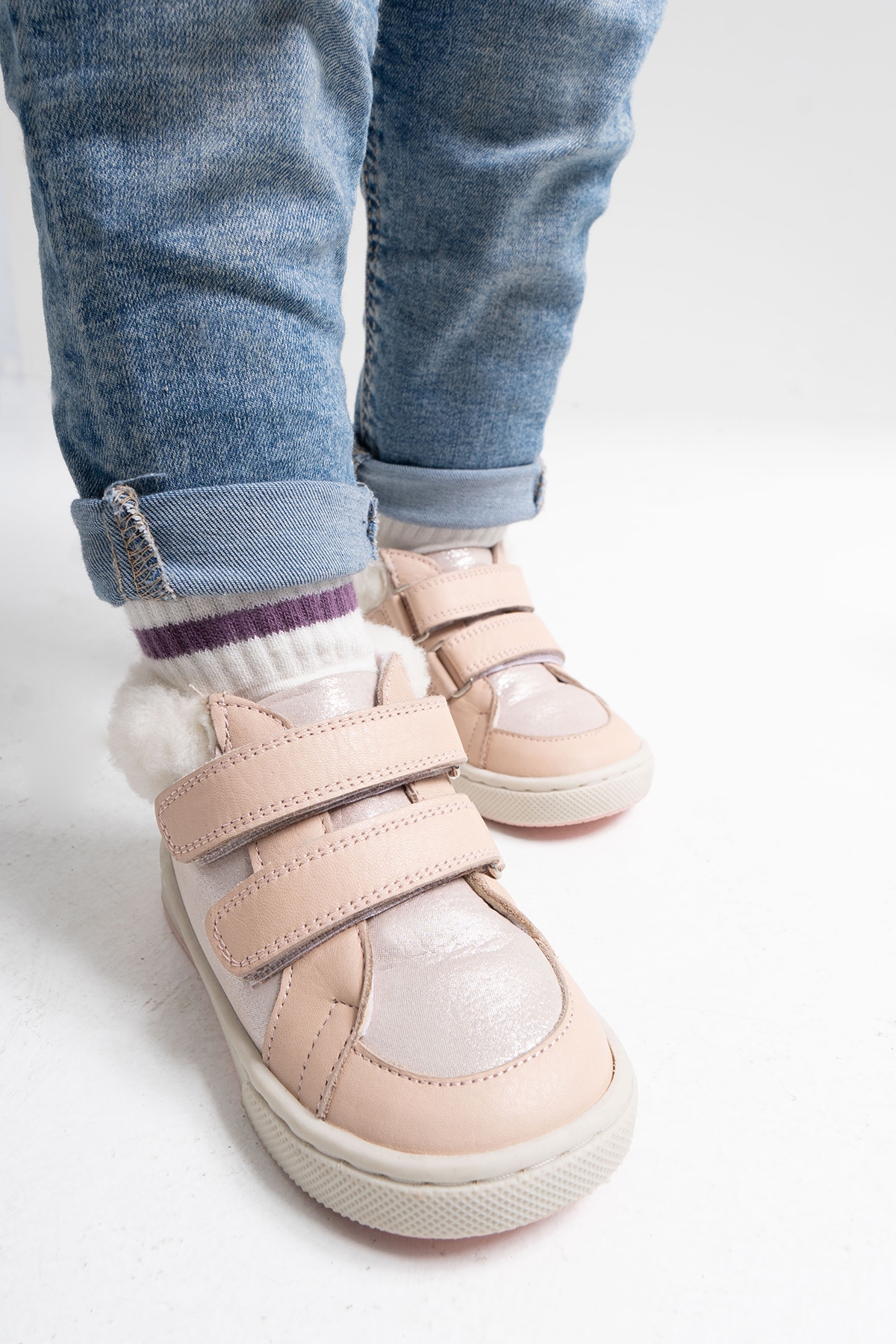 Kız Çocuk Pudra Hakiki Deri Suya Dayanıklı Anatomik Günlük Bot - Görsel 6