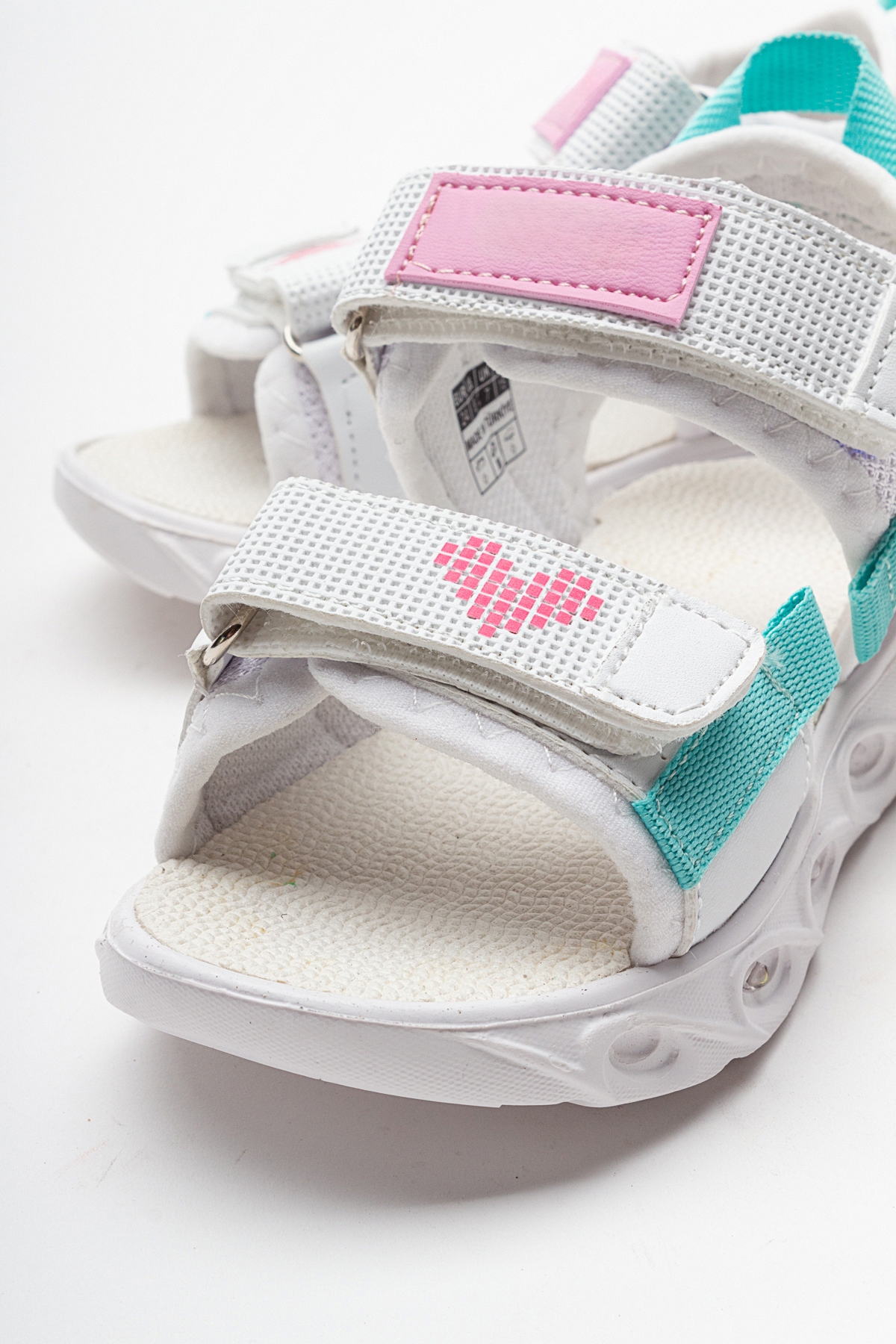 Kız Çocuk Beyaz Işıklı Anatomik Hafif Spor Sandalet - Görsel 3