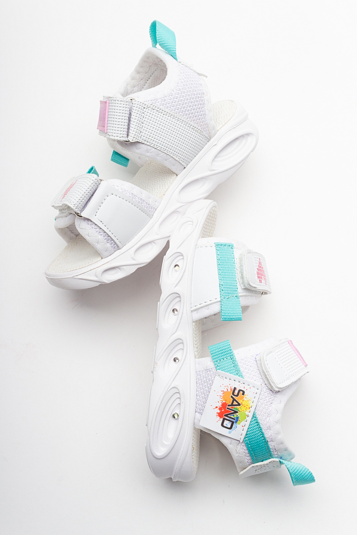 Kız Çocuk Beyaz Işıklı Anatomik Hafif Spor Sandalet - Görsel 5