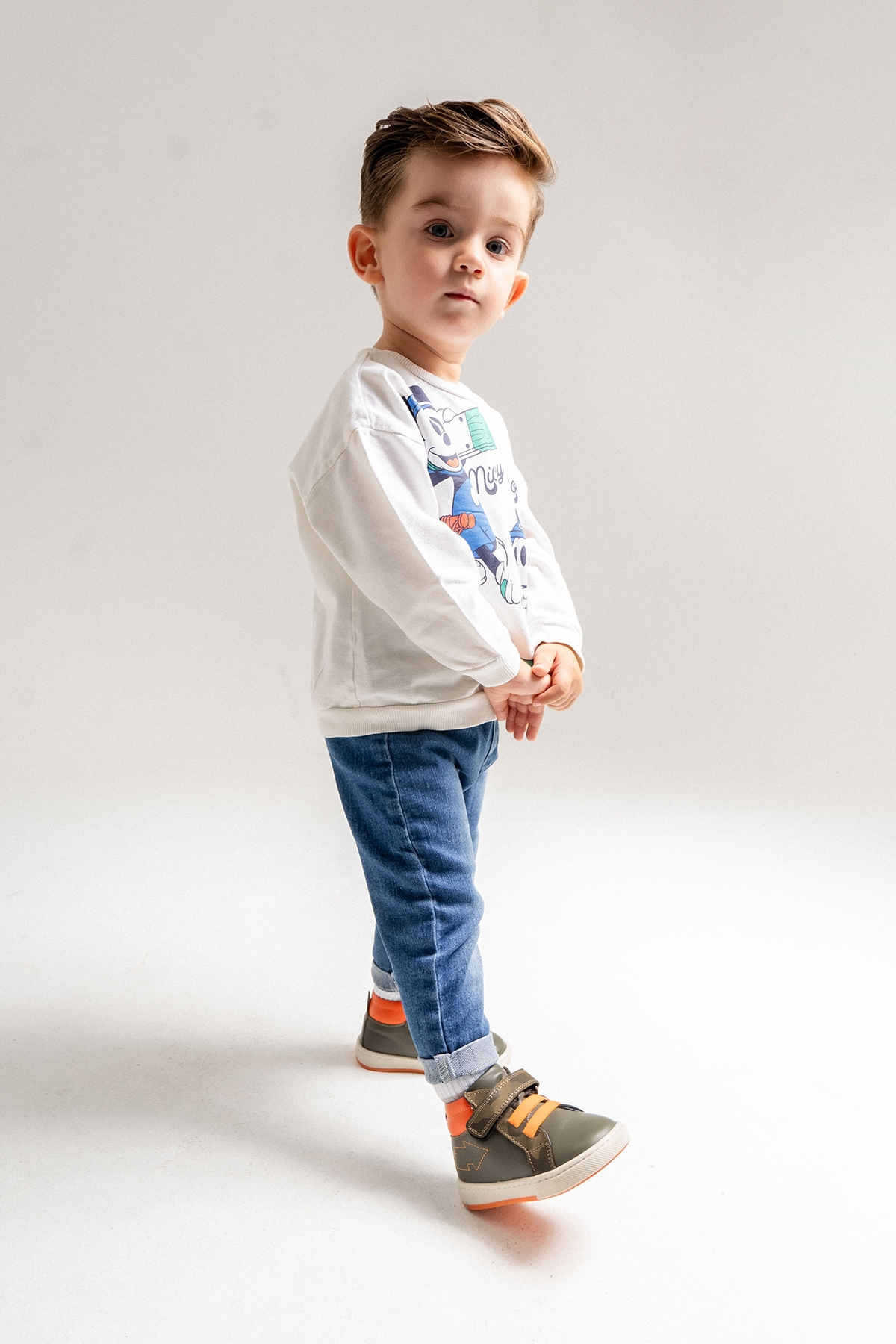 Erkek Çocuk Haki Hakiki Deri Suya Dayanıklı Anatomik İlk Adım Bot - Görsel 2