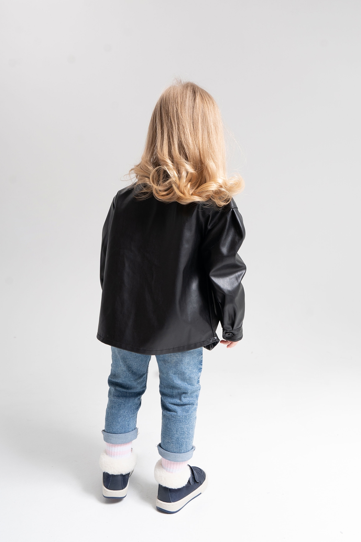 Kız Çocuk Lacivert Hakiki Deri Suya Dayanıklı Anatomik İlk Adım Bot - Görsel 6