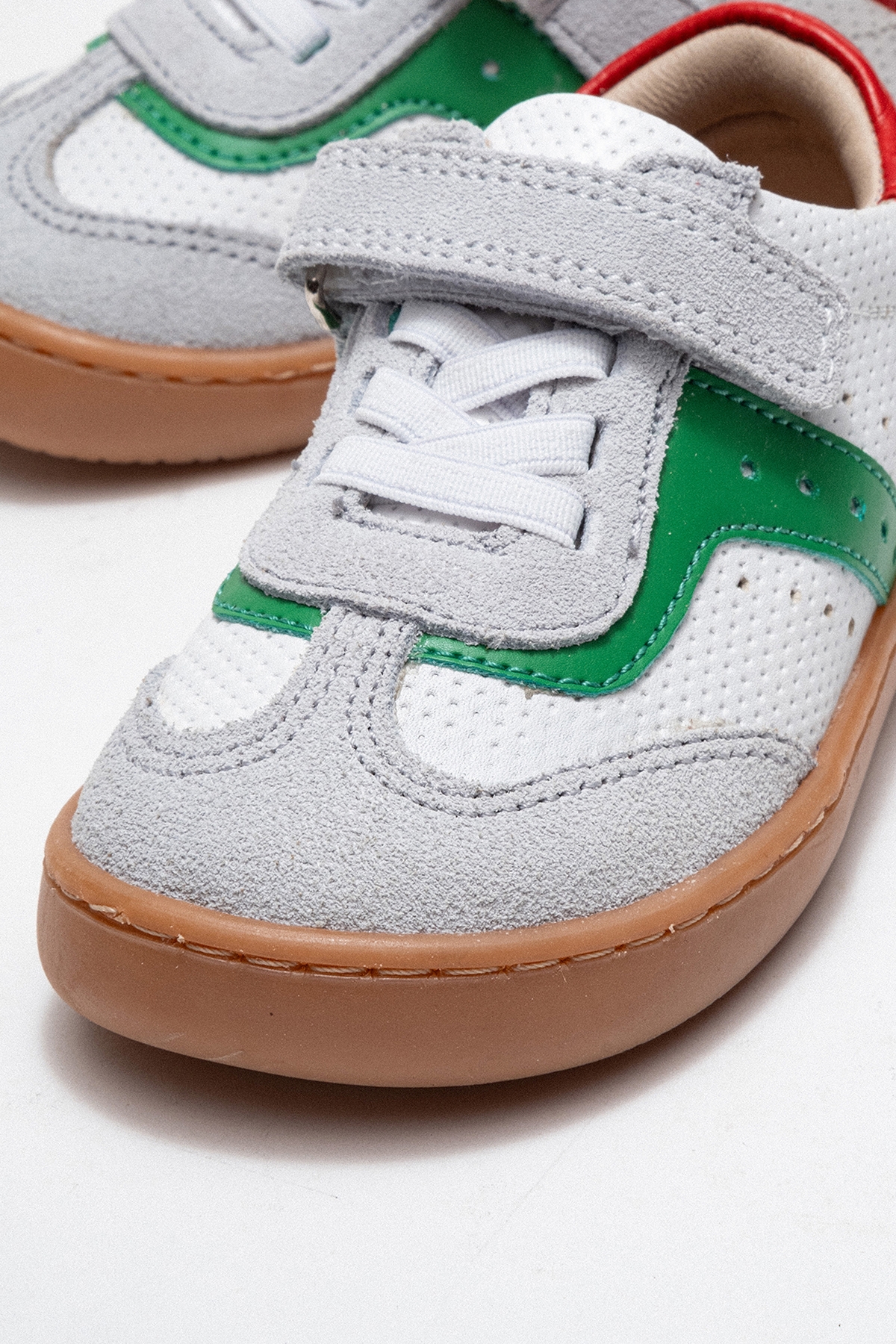 Unisex Çocuk Beyaz-Yeşil Hakiki Deri Günlük İlk Adım Ayakkabı - Görsel 3