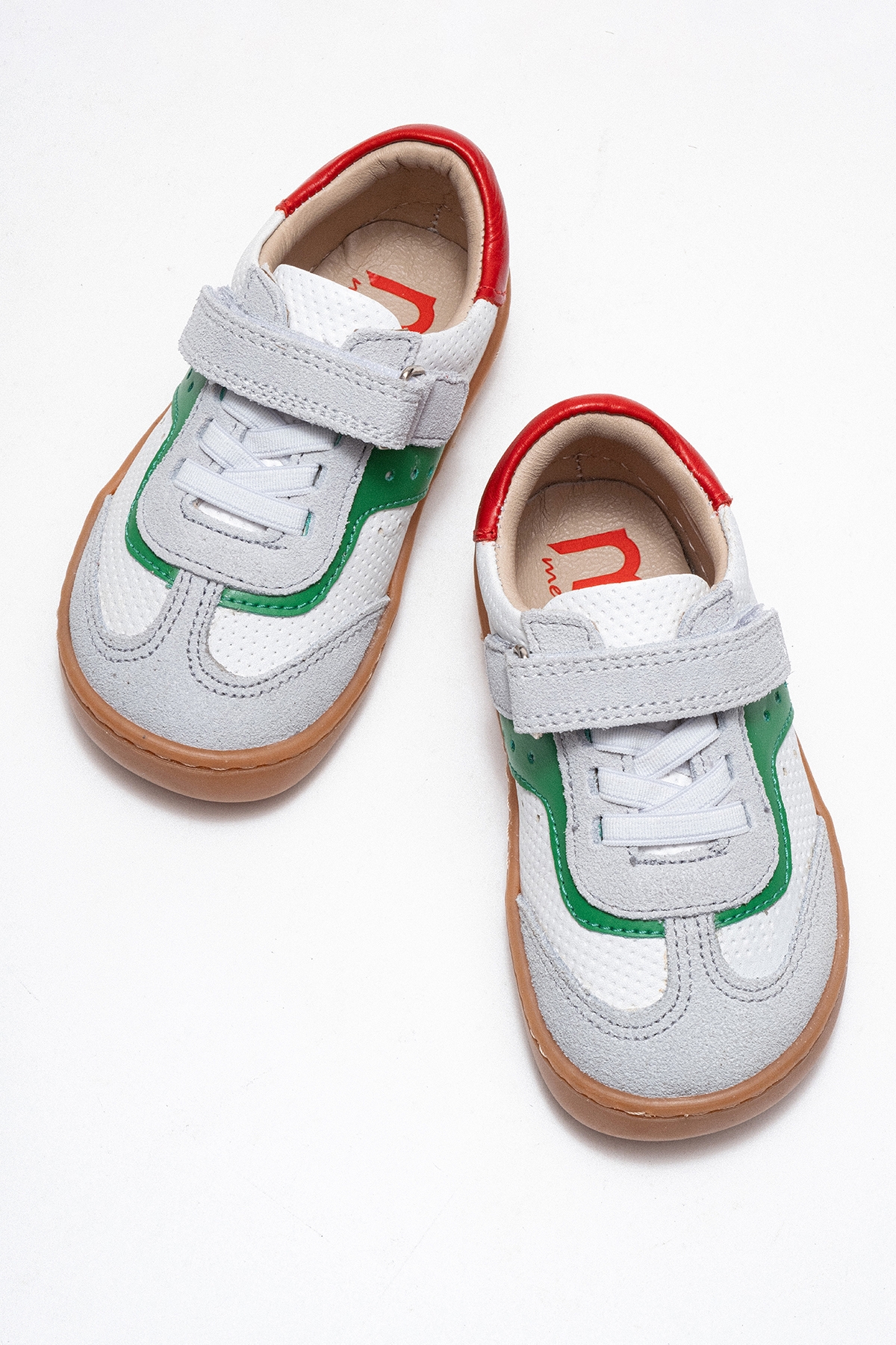 Unisex Çocuk Beyaz-Yeşil Hakiki Deri Günlük İlk Adım Ayakkabı - Görsel 4