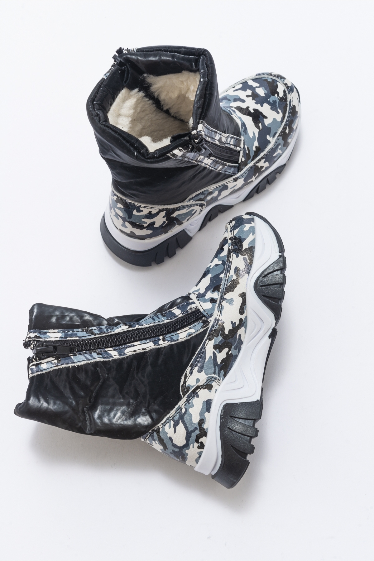 Erkek Çocuk Siyah Hakiki Deri Suya Dayanıklı Kürklü Günlük Bot - Görsel 6