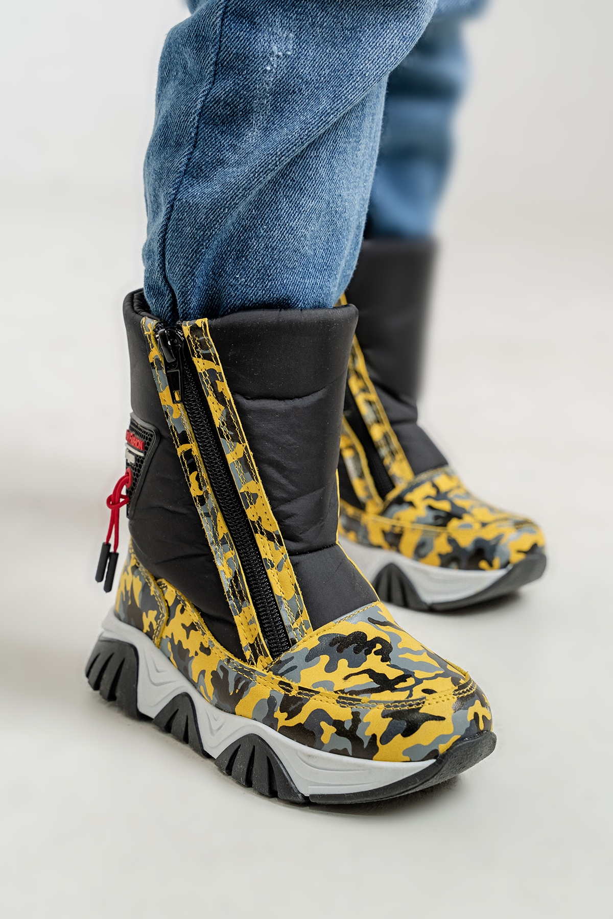 Erkek Çocuk Sarı Hakiki Deri Suya Dayanıklı Kürklü Günlük Bot - Görsel 4