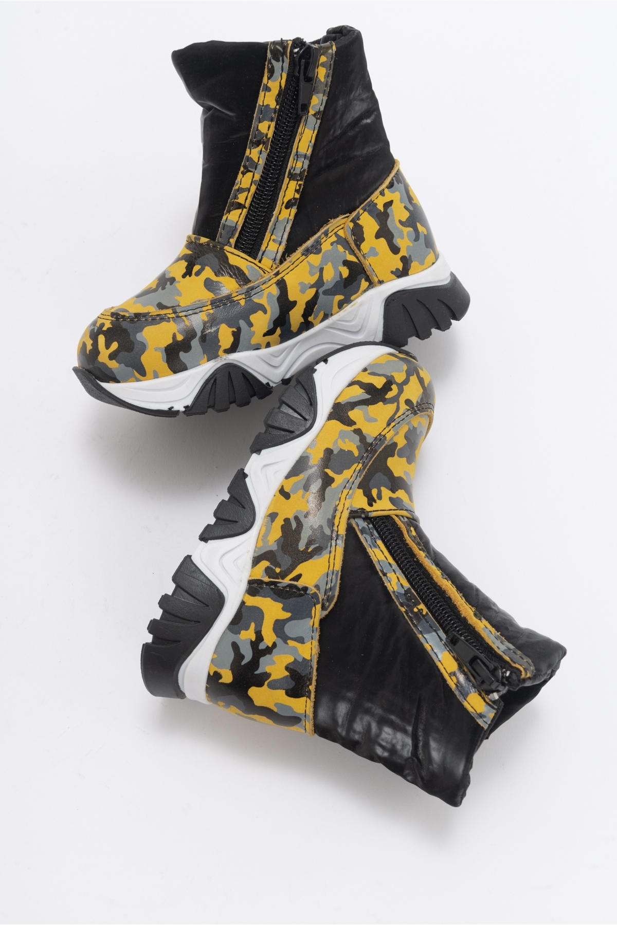 Erkek Çocuk Sarı Hakiki Deri Suya Dayanıklı Kürklü Günlük Bot - Görsel 6