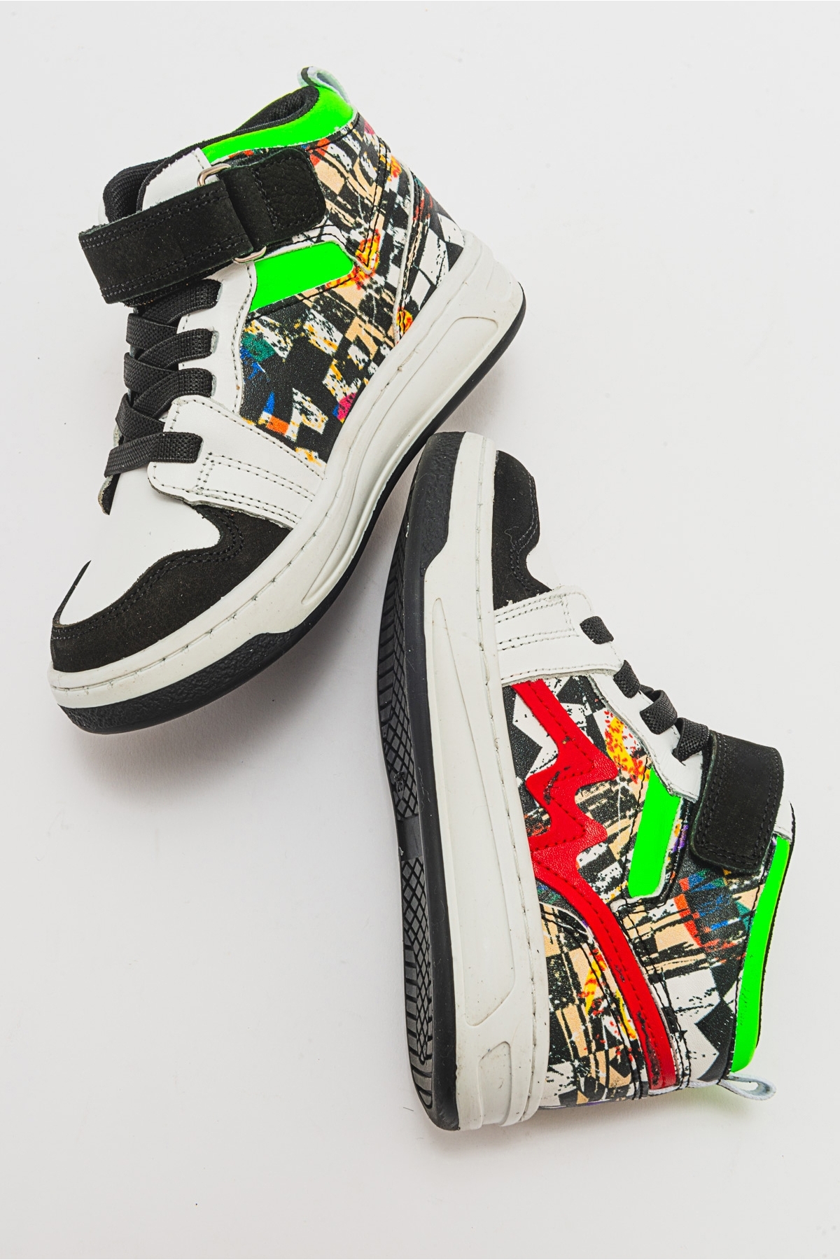 Unisex Çocuk Siyah Baskı Hakiki Deri Anatomik Günlük Bot - Görsel 6