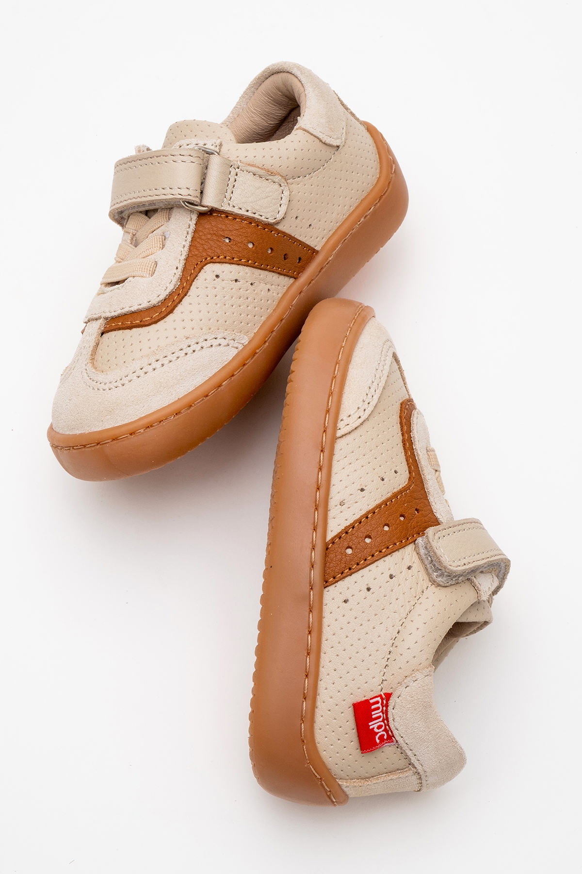 Unisex Çocuk Bej Hakiki Deri Günlük İlk Adım Ayakkabı - Görsel 5