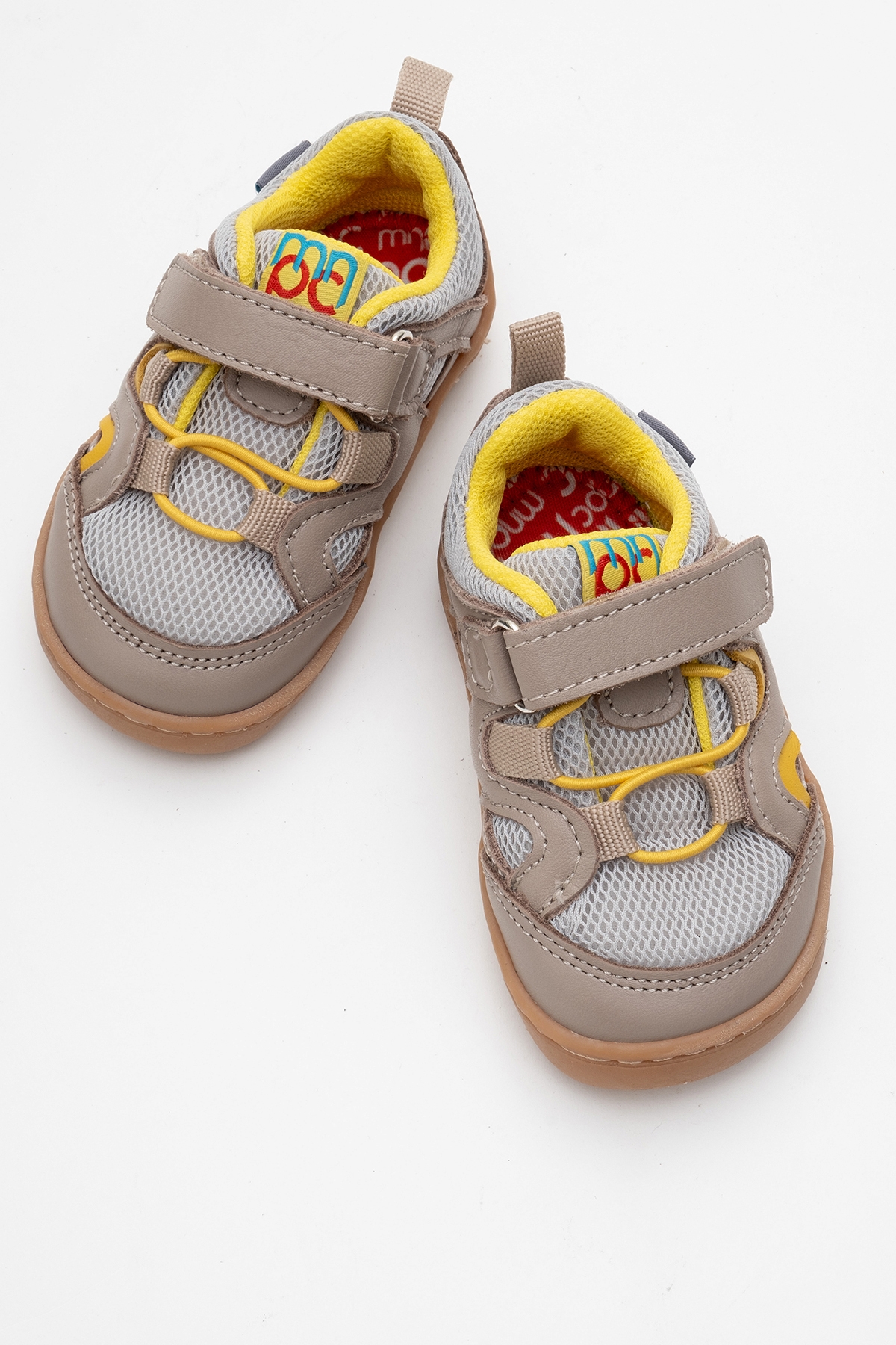 Unisex Çocuk Gri-Sarı Hakiki Deri Günlük Ayakkabı - Görsel 4