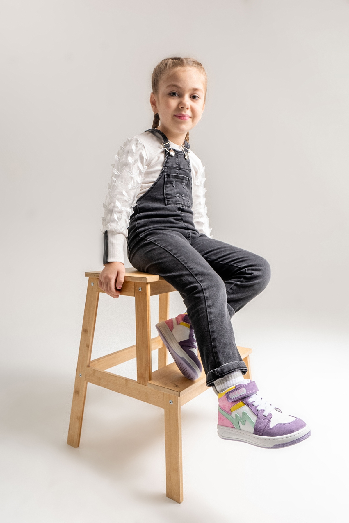 Unisex Çocuk Lila-Pembe Hakiki Deri Anatomik Günlük Bot - Görsel 2