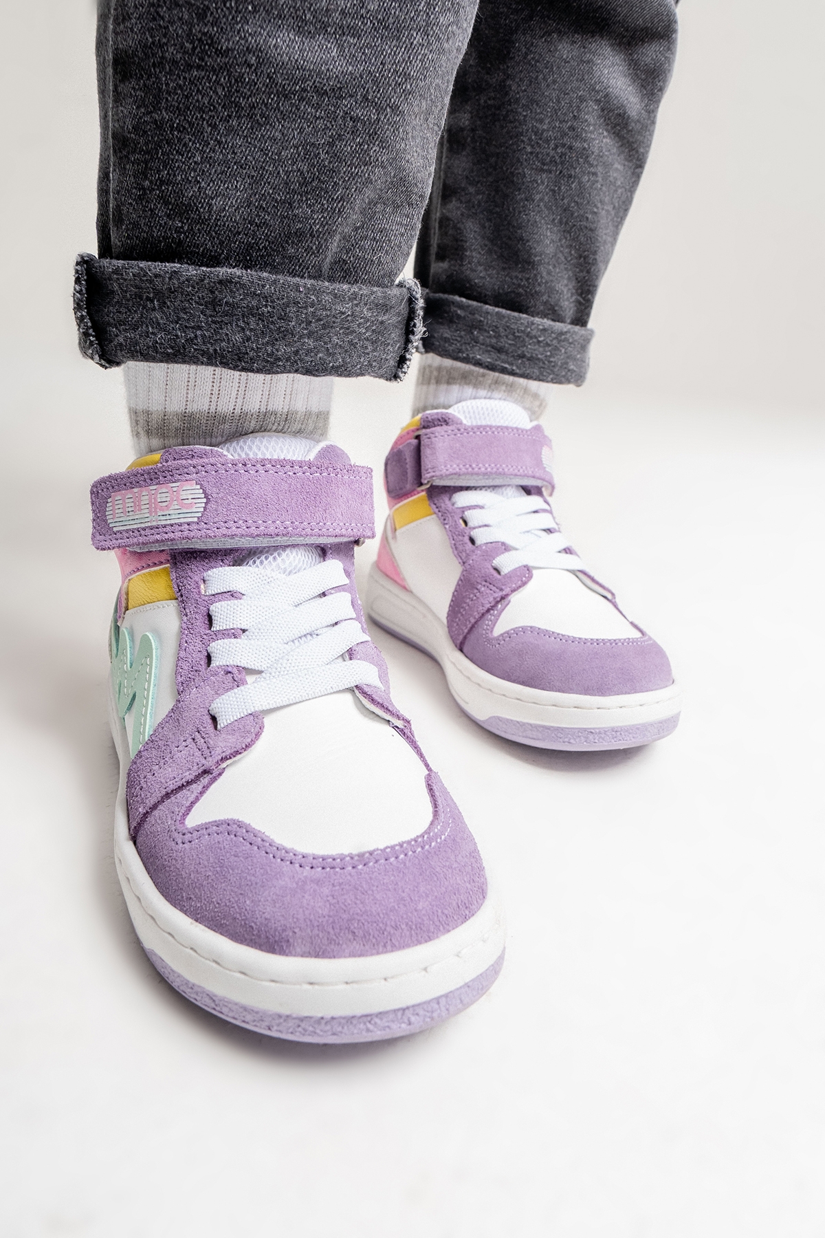 Unisex Çocuk Lila-Pembe Hakiki Deri Anatomik Günlük Bot - Görsel 5