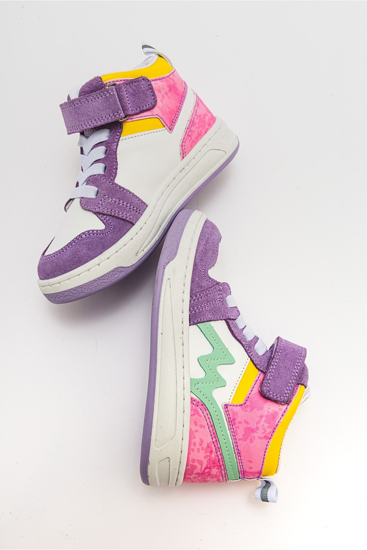 Unisex Çocuk Lila-Pembe Hakiki Deri Anatomik Günlük Bot - Görsel 6