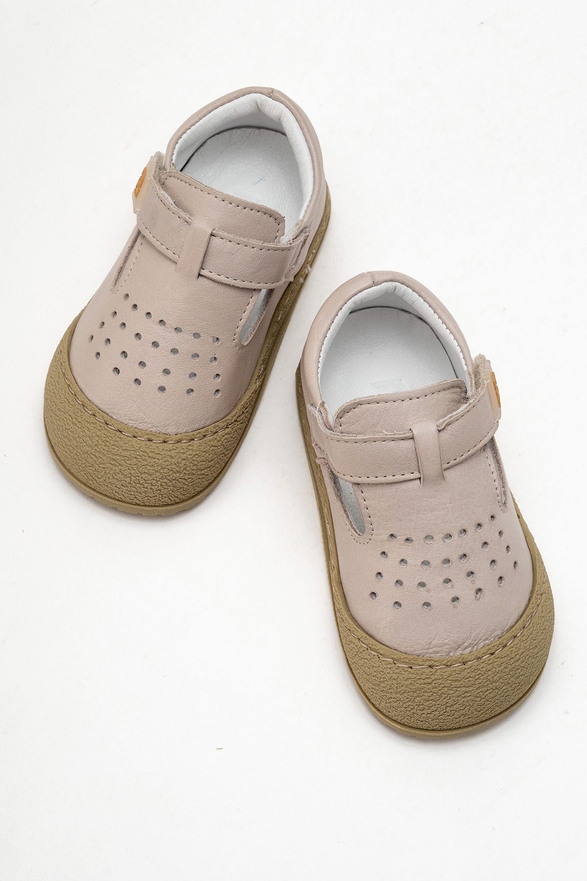 Unisex Çocuk Gri Hakiki Deri Günlük İlk Adım Ayakkabı - Görsel 4