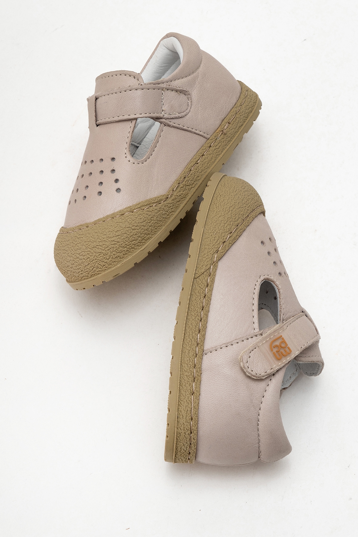 Unisex Çocuk Gri Hakiki Deri Günlük İlk Adım Ayakkabı - Görsel 5