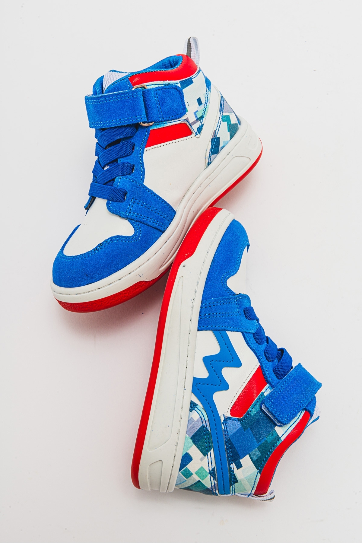 Unisex Çocuk Saks Mavi Baskı Hakiki Deri Anatomik Günlük Bot - Görsel 6