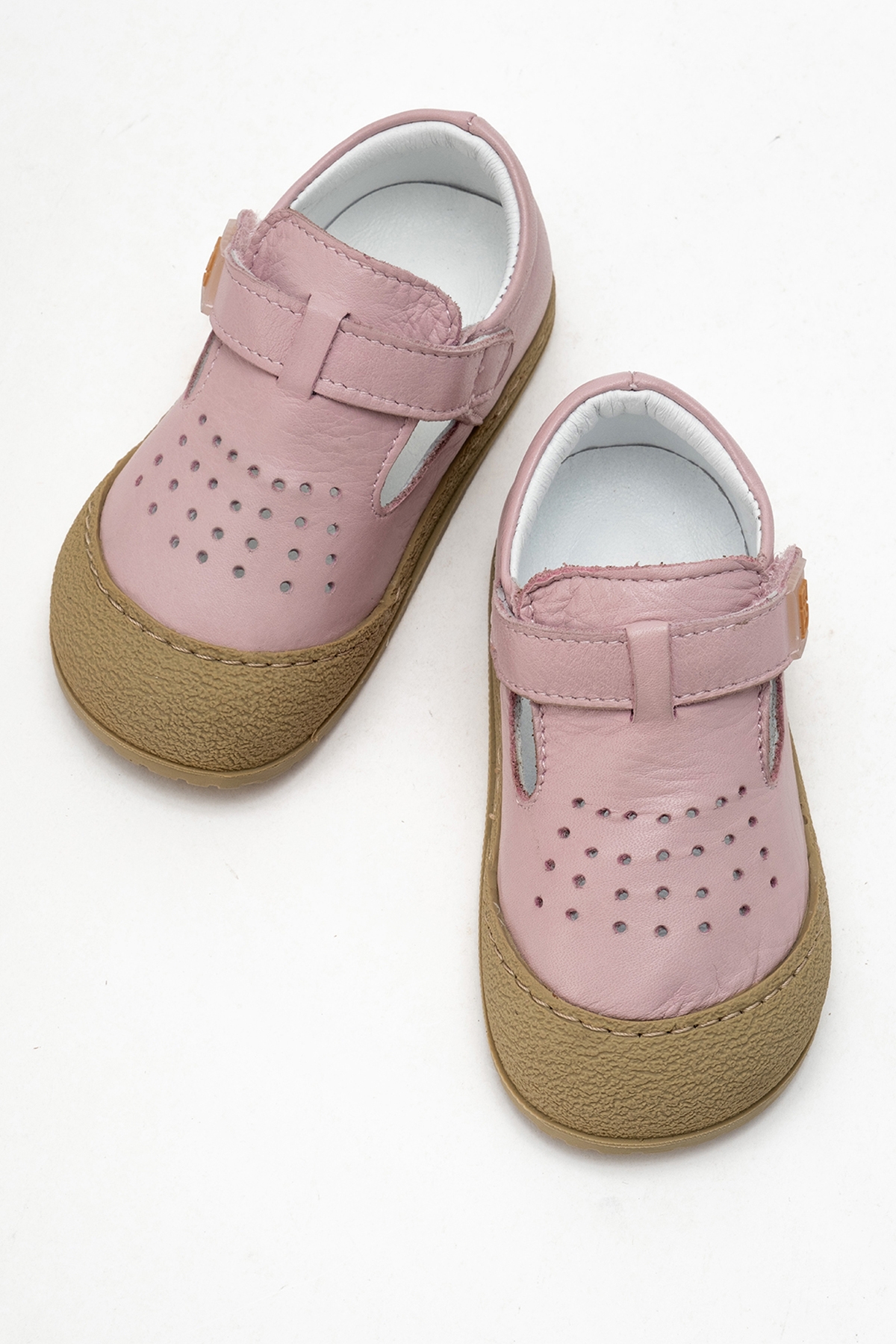 Unisex Çocuk Pudra Hakiki Deri Günlük İlk Adım Ayakkabı - Görsel 4