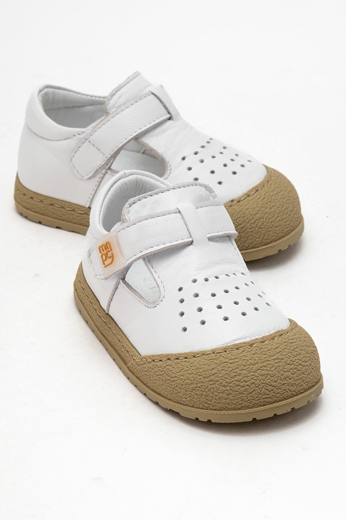 Unisex Çocuk Beyaz Hakiki Deri Günlük İlk Adım Ayakkabı - Görsel 2