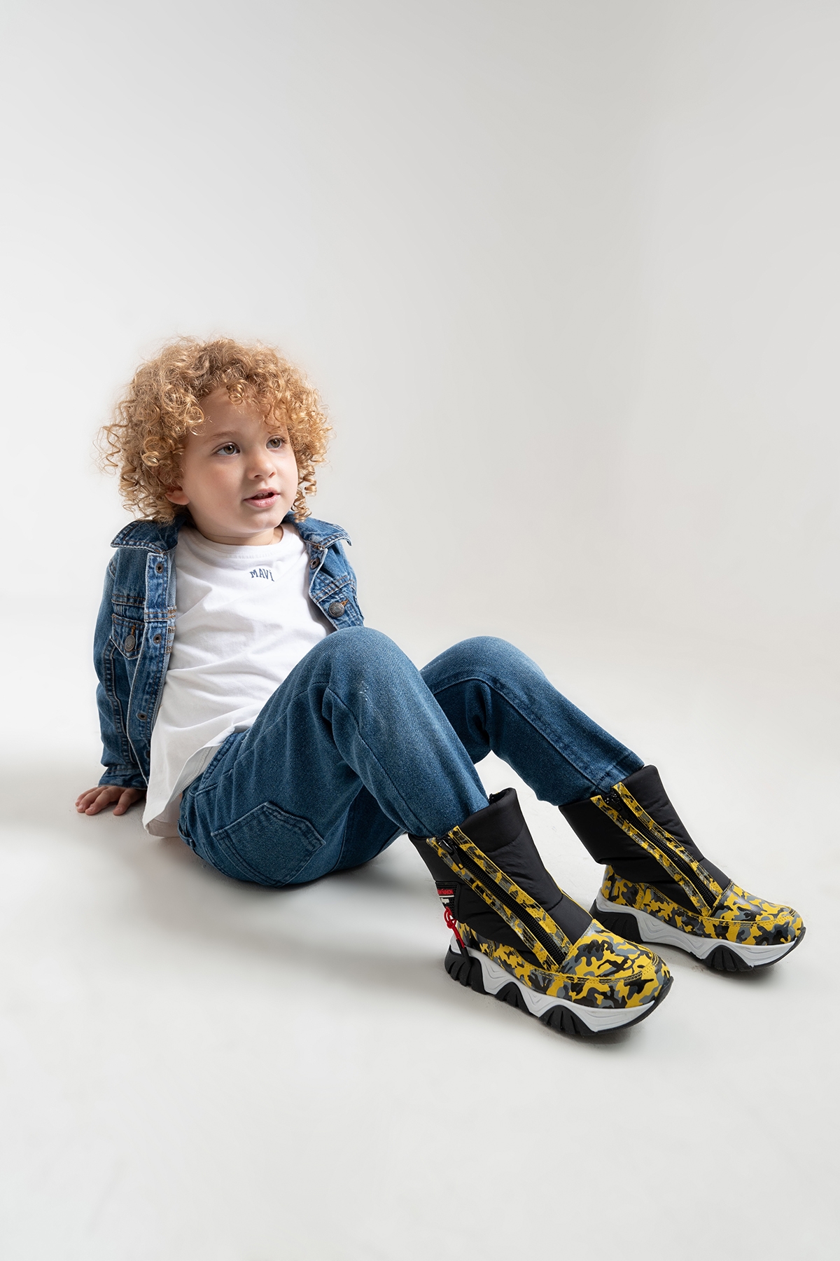 Erkek Çocuk Sarı Hakiki Deri Suya Dayanıklı Kürklü Günlük Bot - Görsel 2