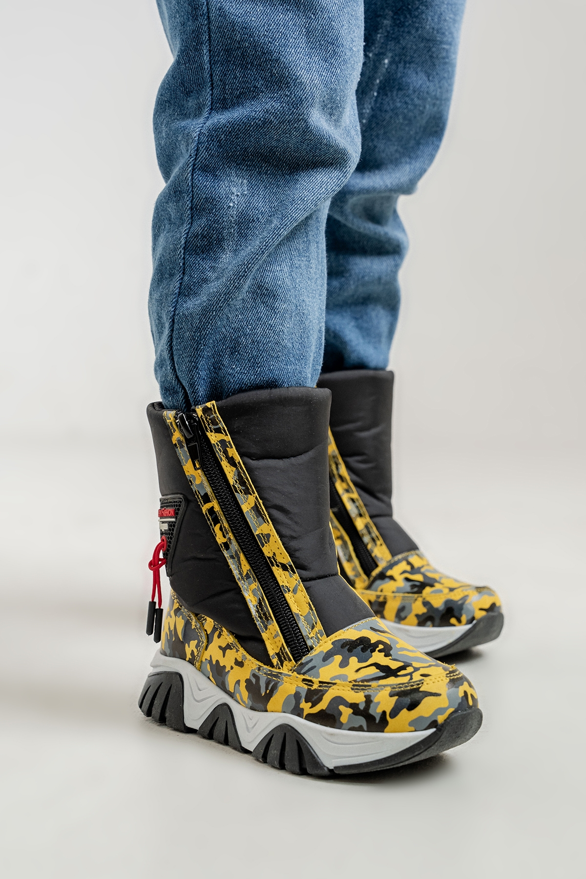 Erkek Çocuk Sarı Hakiki Deri Suya Dayanıklı Kürklü Günlük Bot - Görsel 5