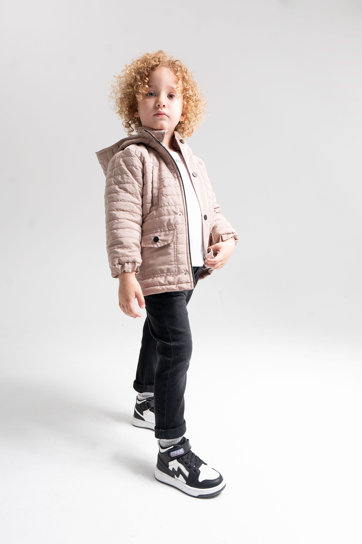 Unisex Çocuk Siyah-Beyaz Hakiki Deri Suya Dayanıklı Anatomik Günlük Bot - Görsel 2