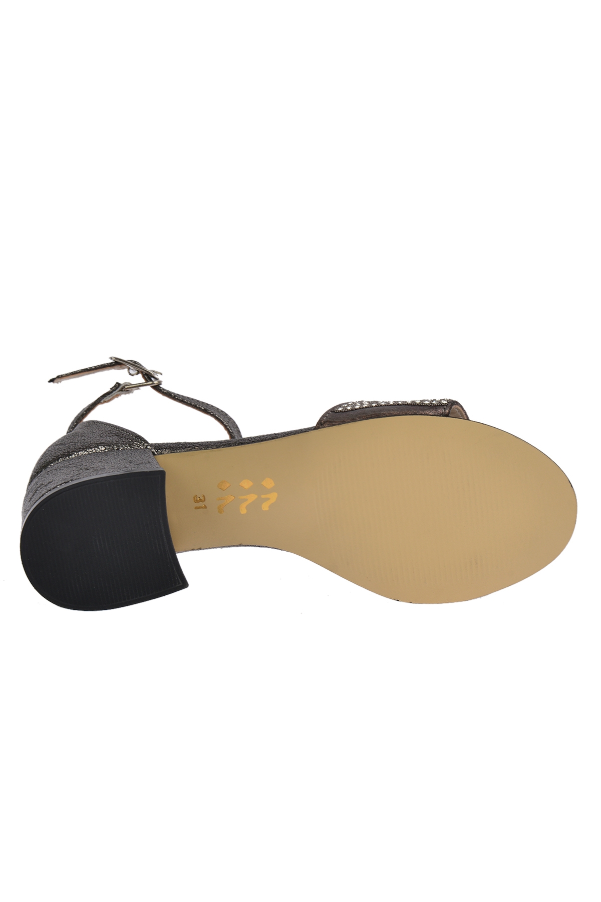 Heidi Vakko Günlük Kız Çocuk 3 Cm Topuklu Sandalet Abiye Ayakkabı Platin - Görsel 6