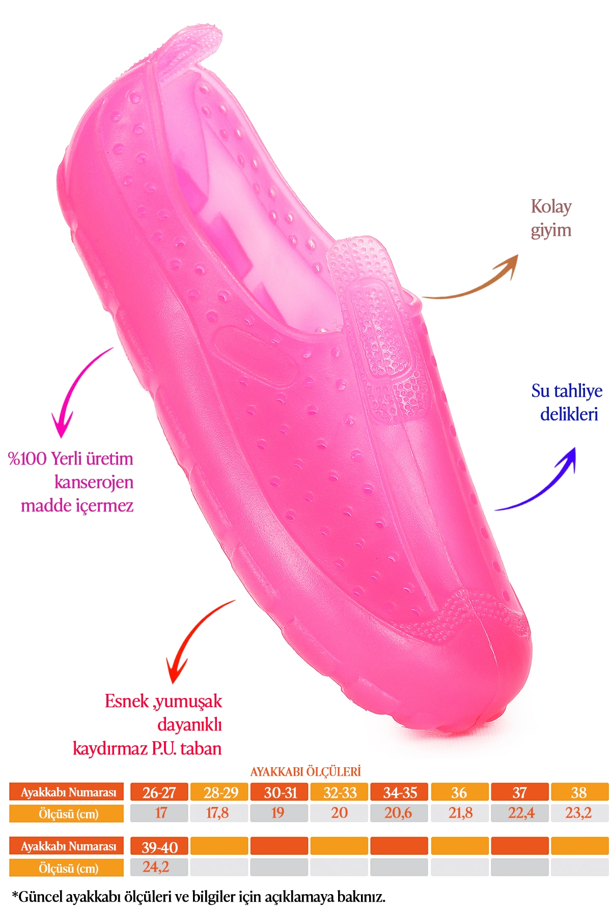 Elin Günlük Deniz Havuz Kız Çocuk Plaj Ayakkabısı Pembe - Görsel 2