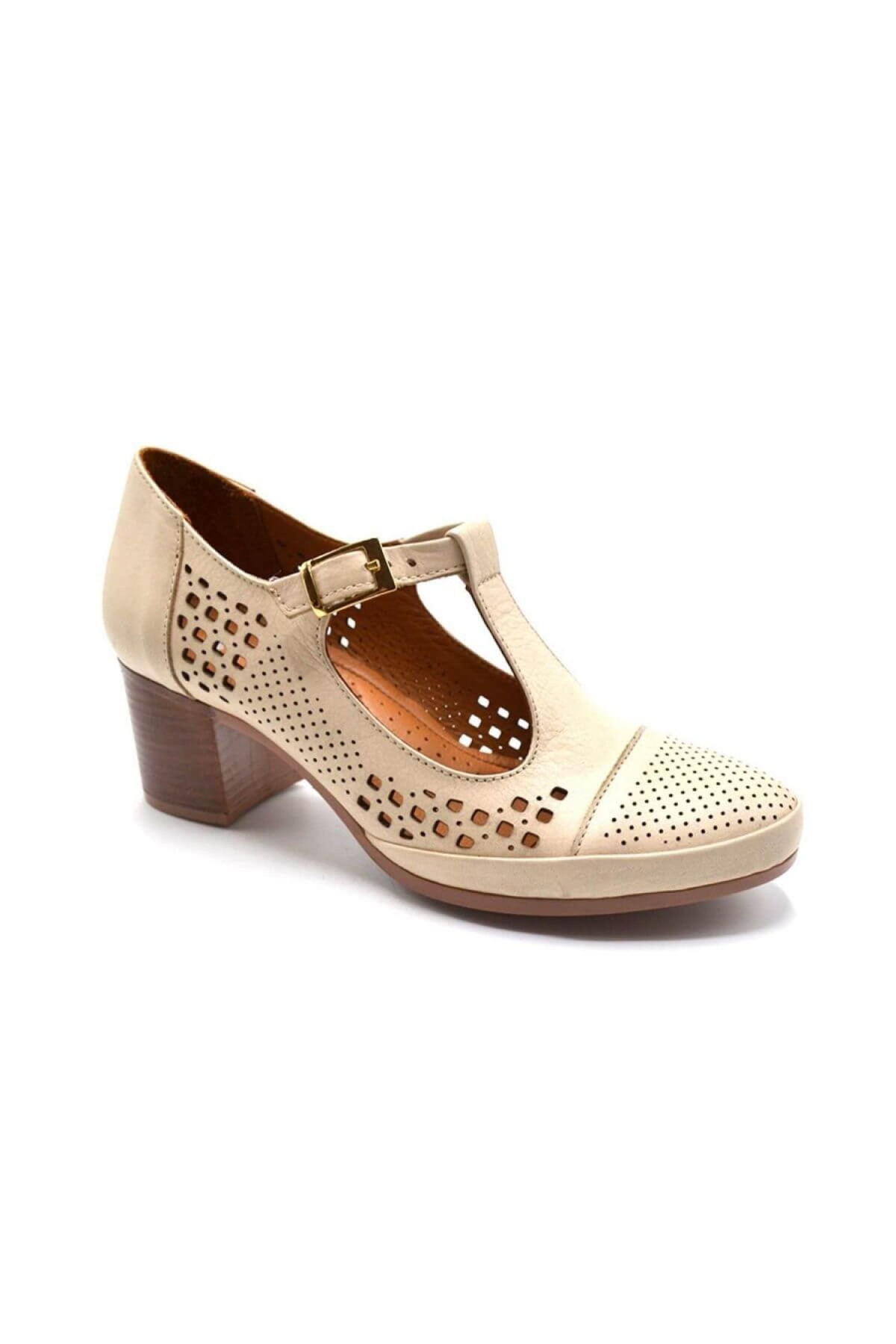 1911923Y Kadın Deri Atom Topuklu Ayakkabı - Görsel 2