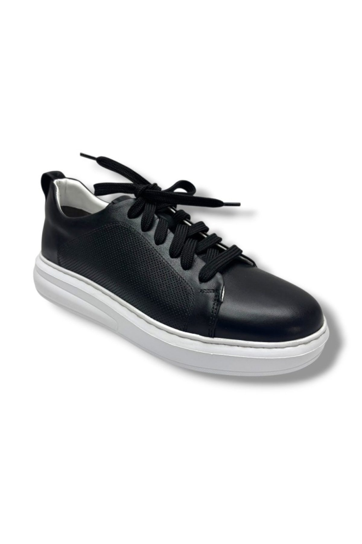 413-26 Hakiki Deri Anatomik Taban Erkek Ayakkabı Siyah Beyaz - Görsel 2