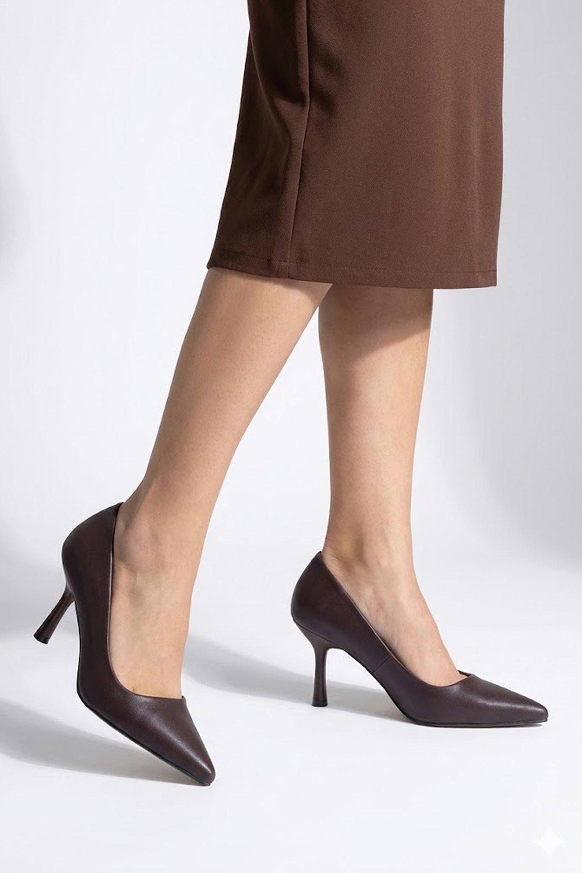 Elit 25KMST1111C Kadın Klasik Topuklu ayakkabı Kahverengi - Görsel 2