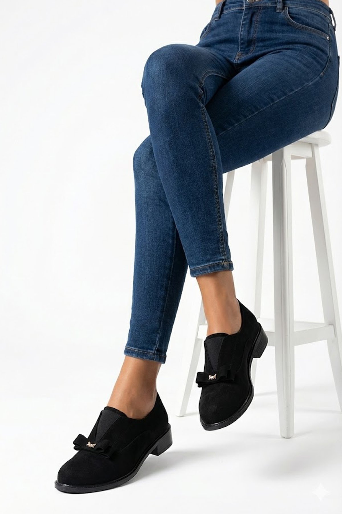 Elit Ivana Kadın Hakiki Süet Deri Casual Ayakkabı Siyah - Görsel 3