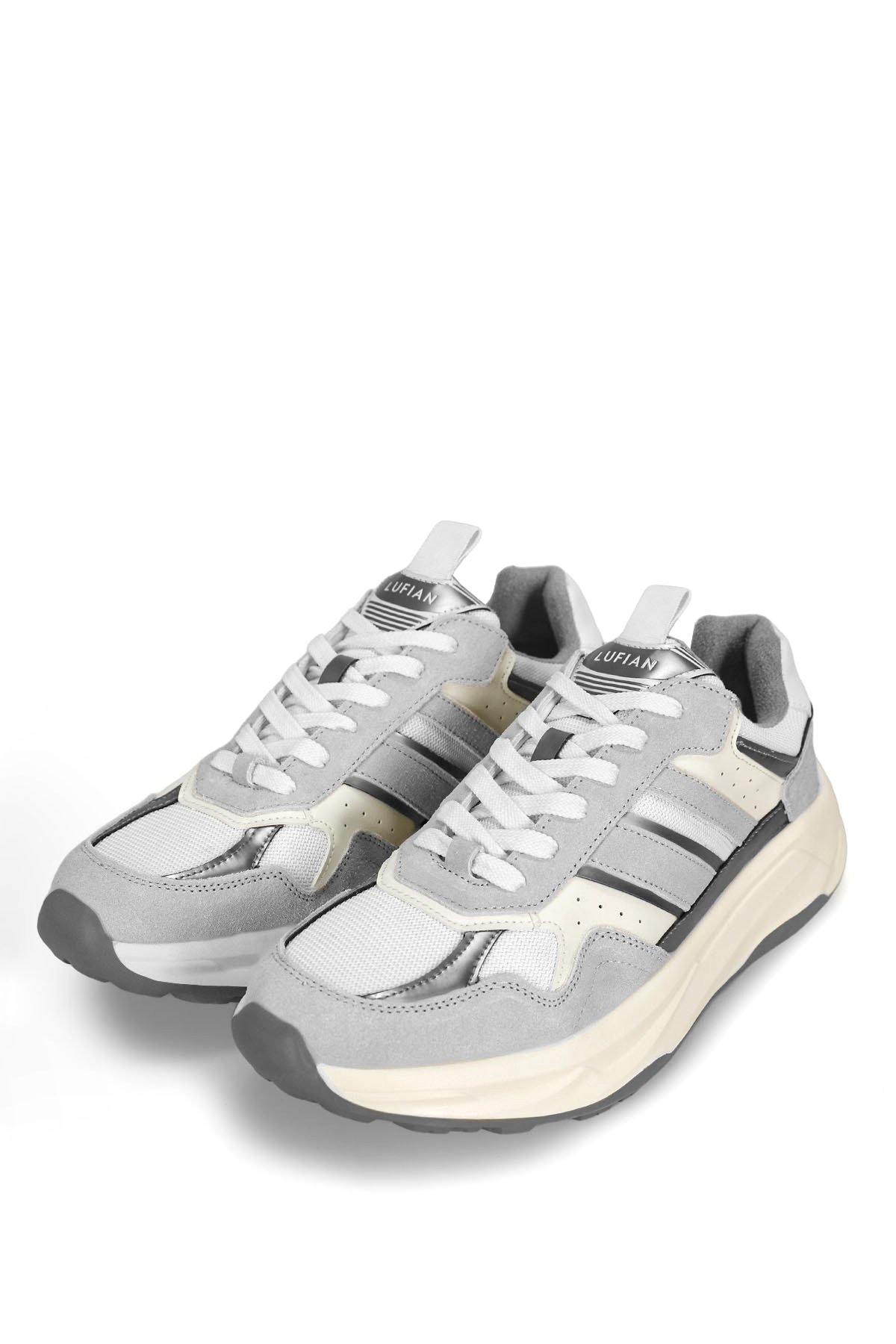 112230235 Eduard Erkek Hakiki Deri Klasik Sneaker Gri - Görsel 4