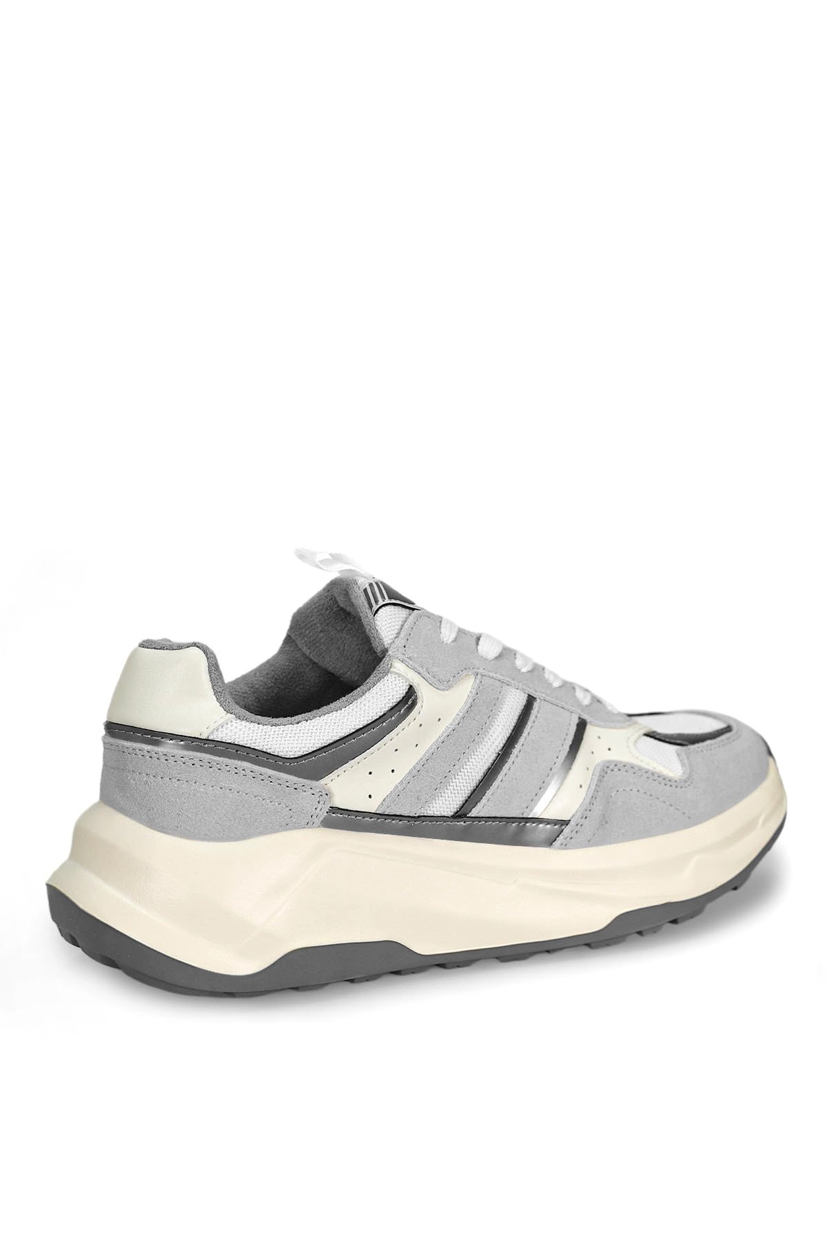 112230235 Eduard Erkek Hakiki Deri Klasik Sneaker Gri - Görsel 5