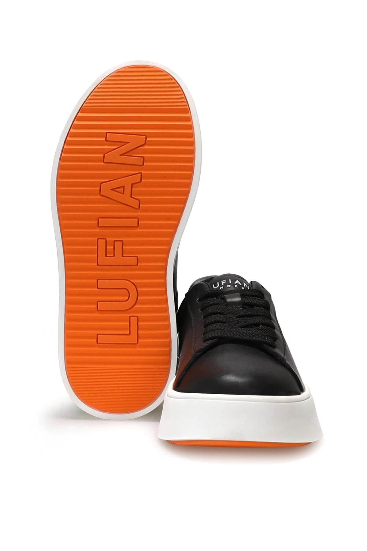 112230224 Anton Erkek Hakiki Deri Klasik Sneaker Siyah - Görsel 5