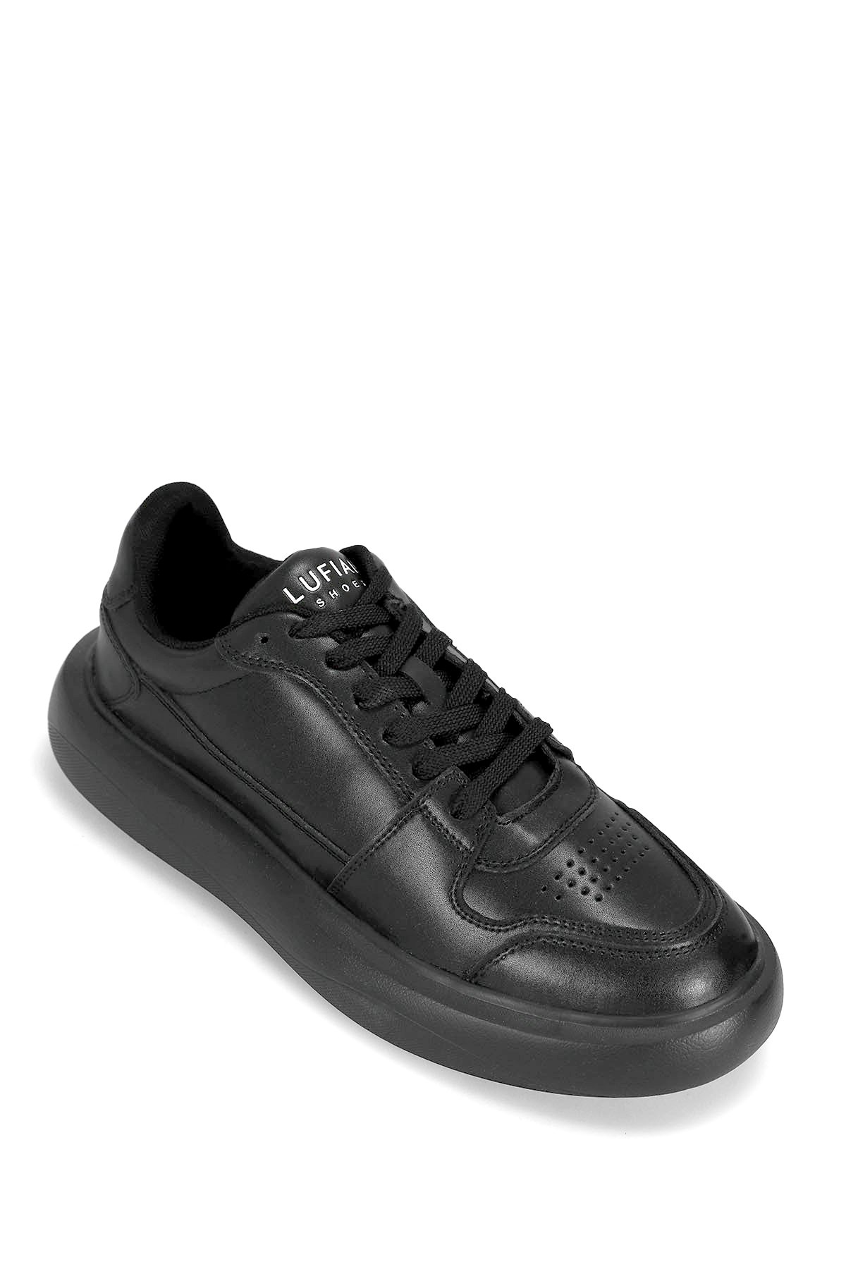 112230251 Mateas Erkek Hakiki Deri Klasik Sneaker Siyah - Görsel 3