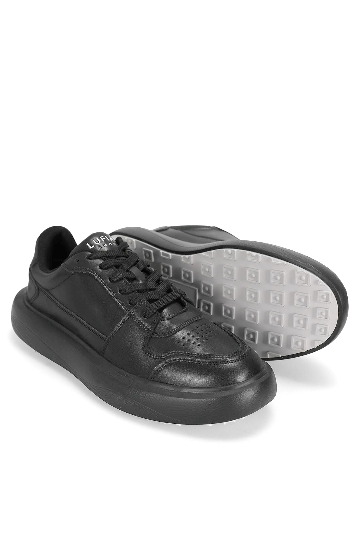 112230251 Mateas Erkek Hakiki Deri Klasik Sneaker Siyah - Görsel 7