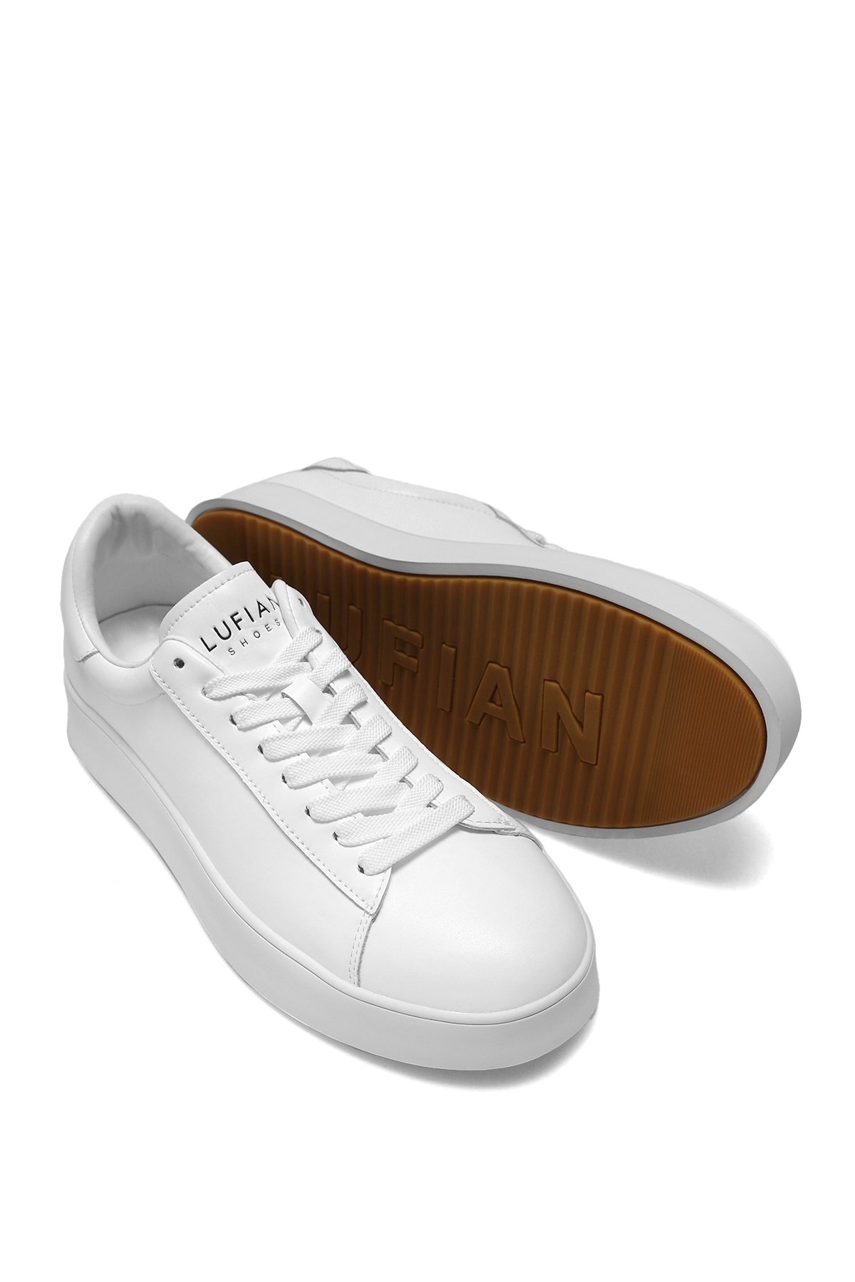 112230224 Anton Erkek Hakiki Deri Klasik Sneaker Beyaz - Görsel 3