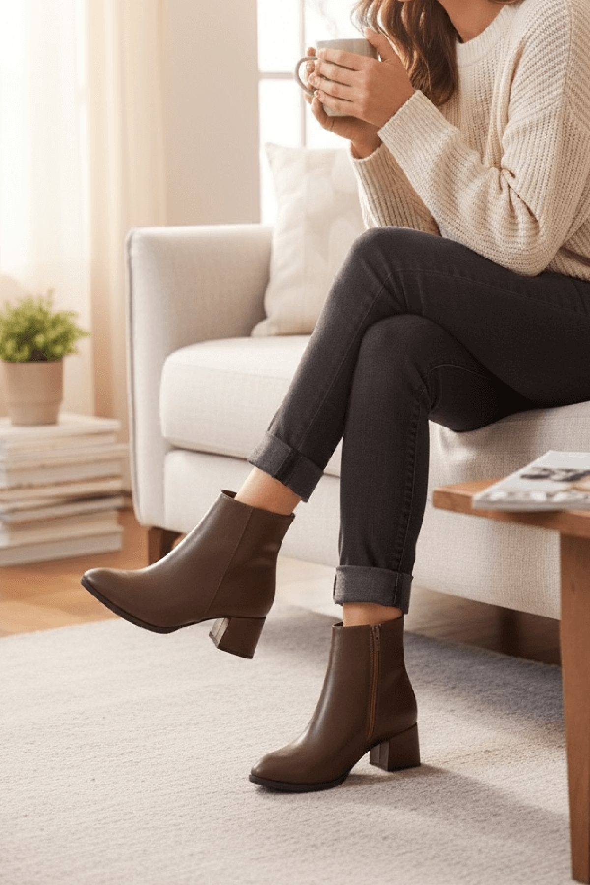 Fiamma Kahverengi ( 5 Cm Topuklu ) Günlük Kullanım Kadın Botu - Görsel 7