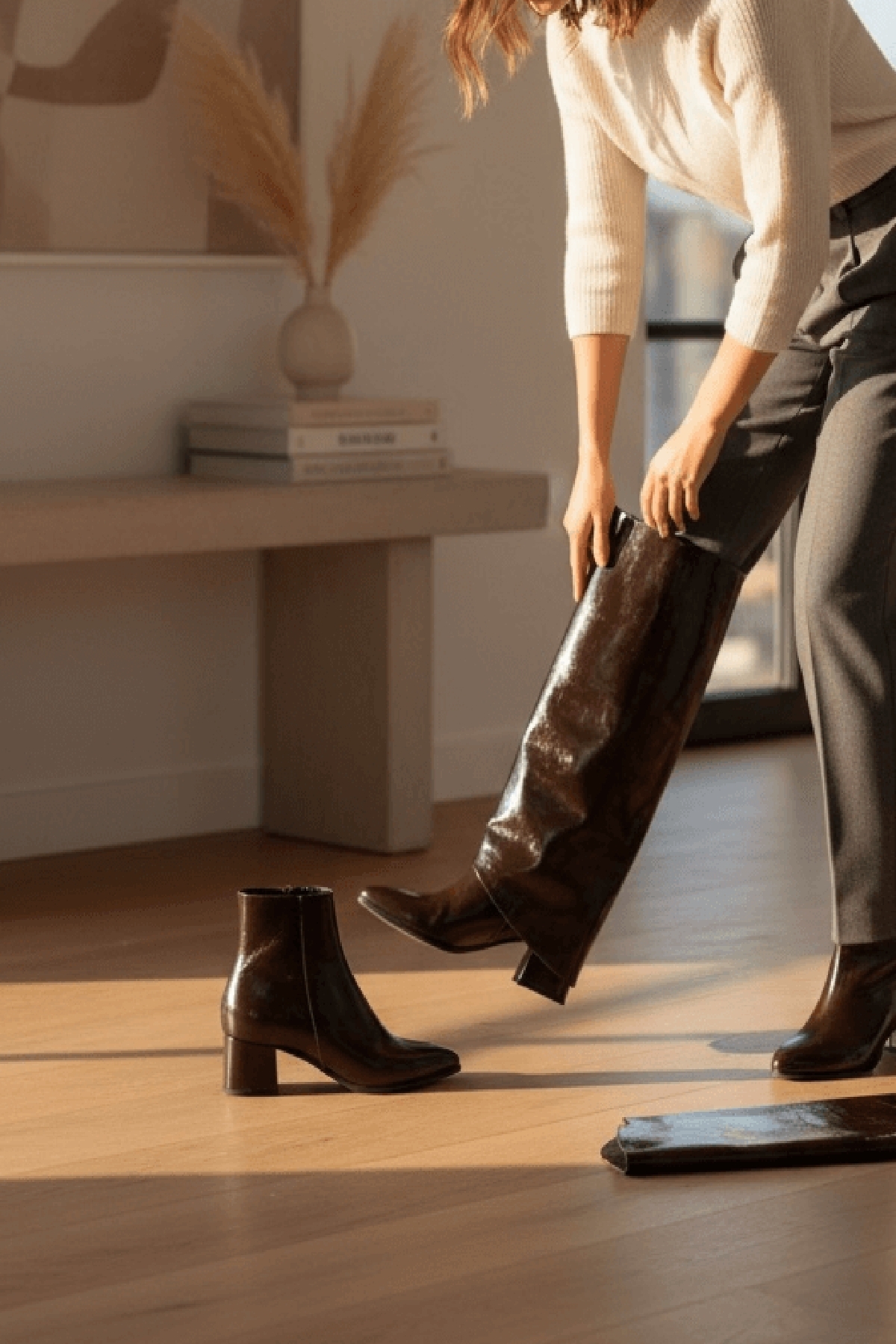 Lash Kahverengi Rugan Tak-Çıkar Konçlu (5 cm Topuk Boyu ) Günlük Kullanım Bot Ve Çizme - Görsel 6