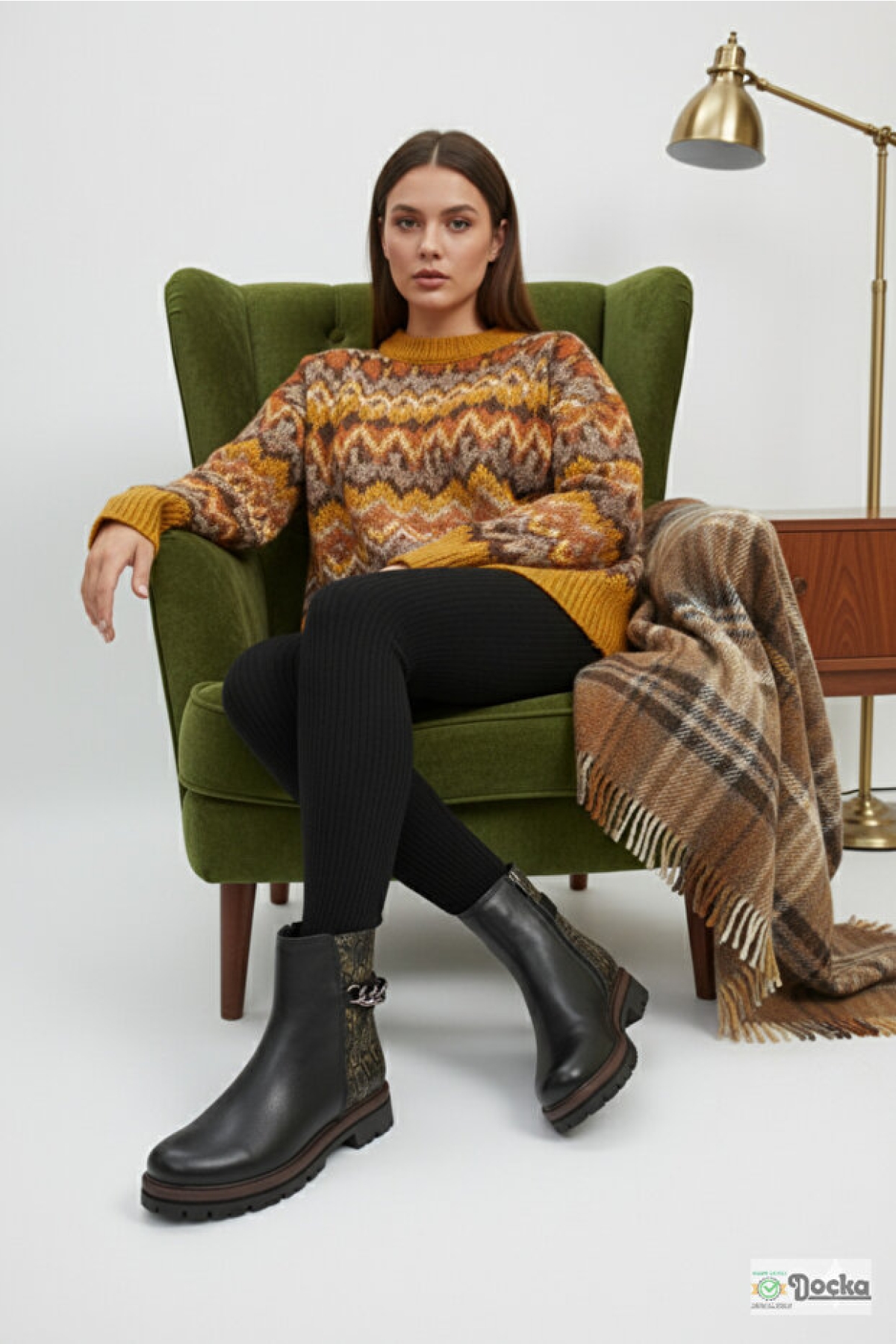 Kadın Leopar Desenli Hakiki Deri Ortopedik Fermuarlı Düz Kalın Taban Günlük Bot 4240 - Görsel 2