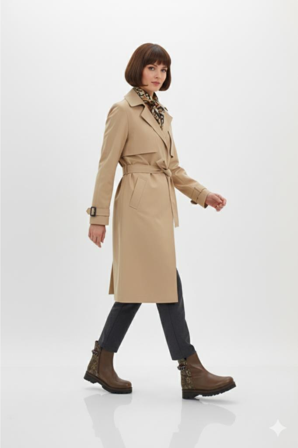 Kadın Leopar Desenli Hakiki Deri Ortopedik Fermuarlı Düz Kalın Taban Günlük Bot 4240 - Görsel 5