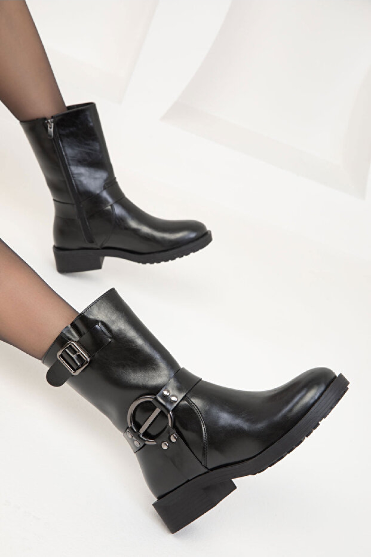 19743 Kadın Fermuarlı Bot 322156 - Görsel 5