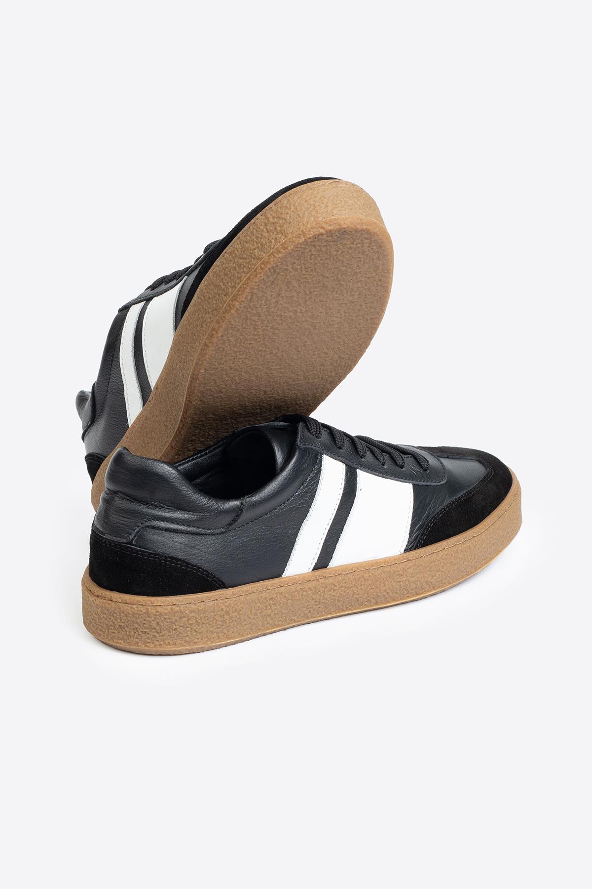 Şerit Detaylı Klasik Deri Spor Ayakkabı - Görsel 5