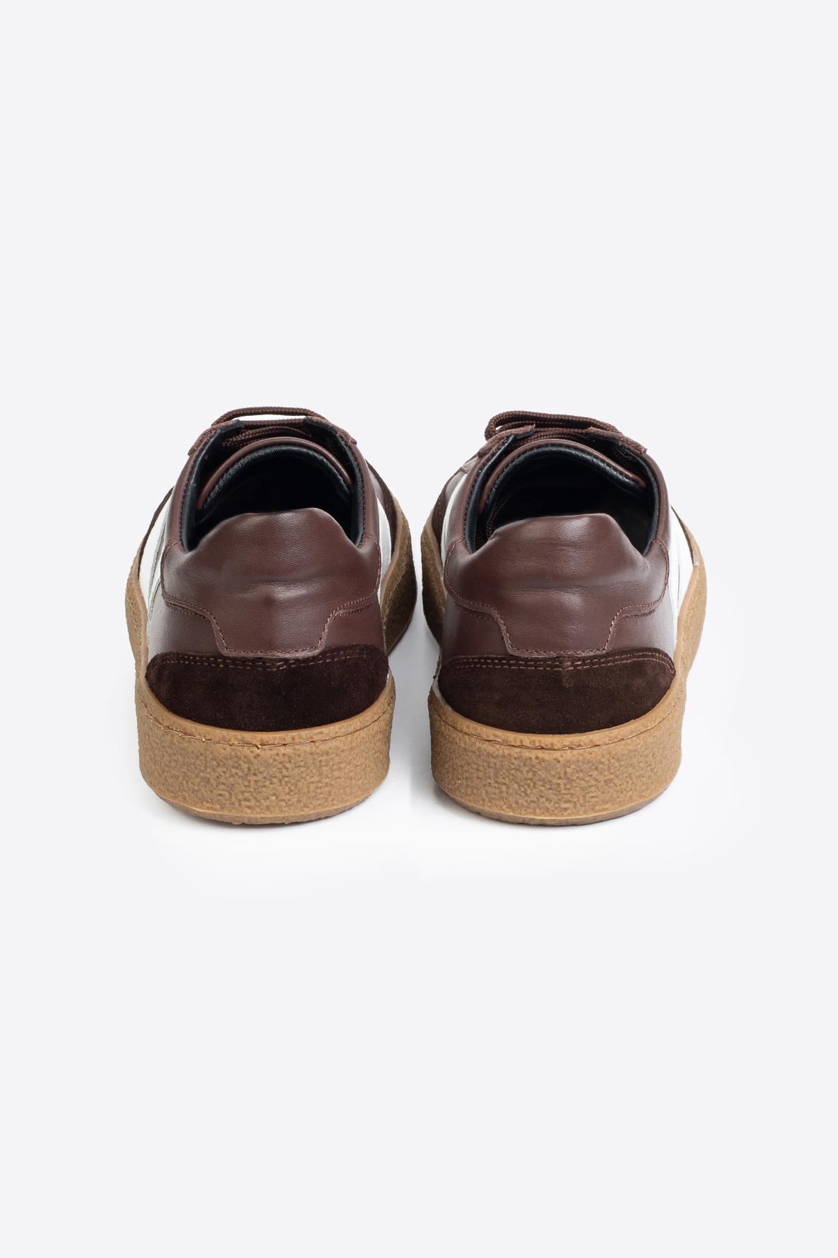 Şerit Detaylı Klasik Deri Spor Ayakkabı - Görsel 4