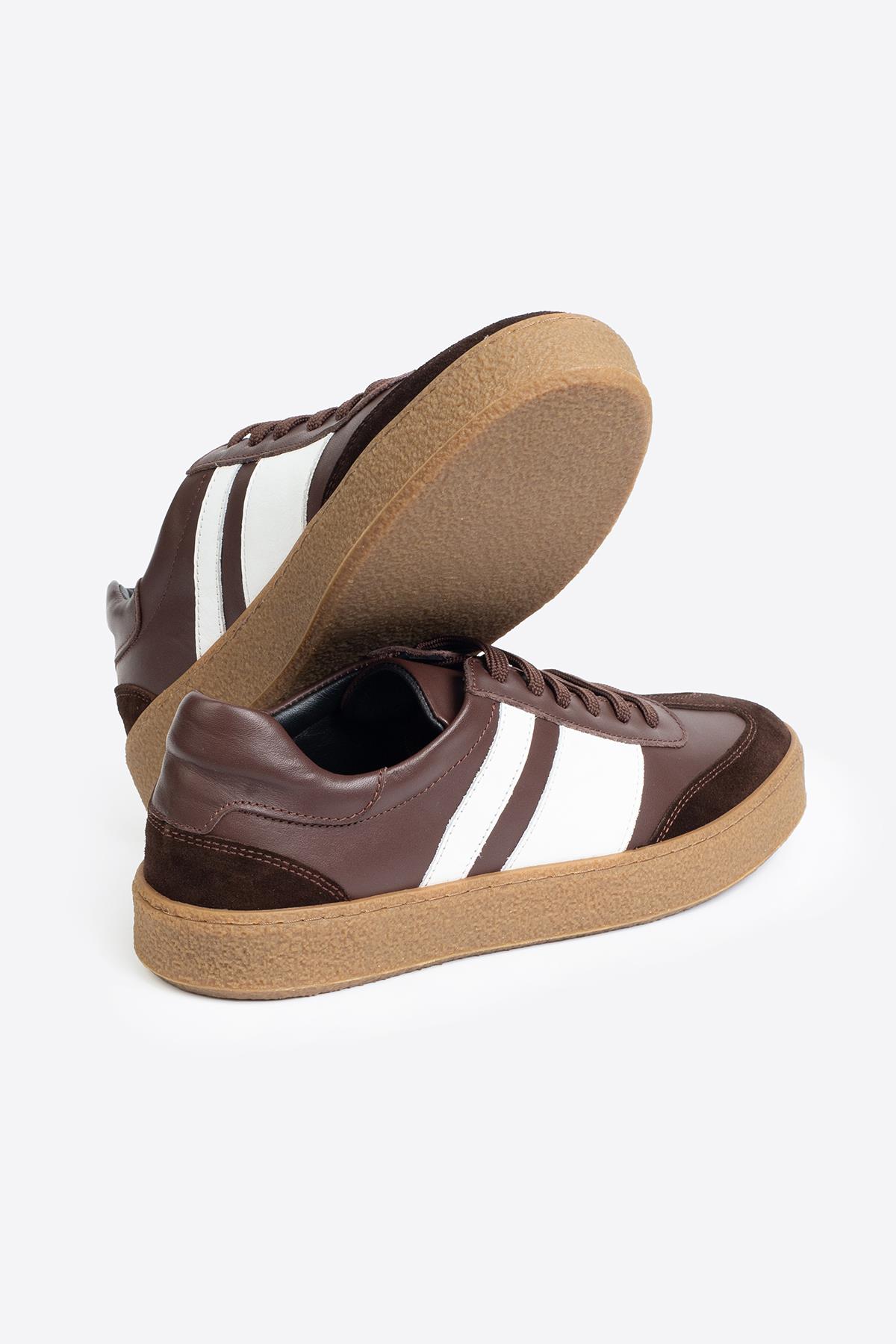 Şerit Detaylı Klasik Deri Spor Ayakkabı - Görsel 5