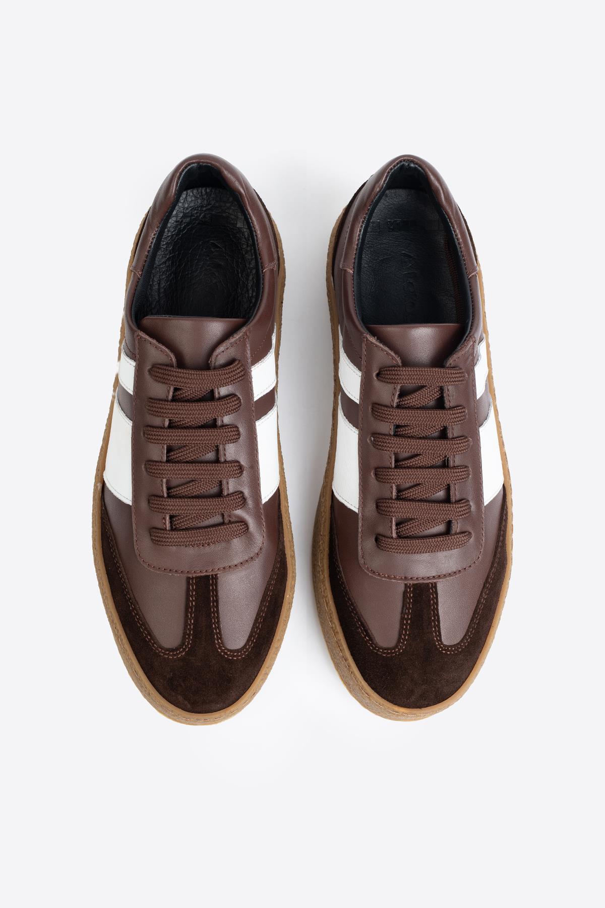 Şerit Detaylı Klasik Deri Spor Ayakkabı - Görsel 7