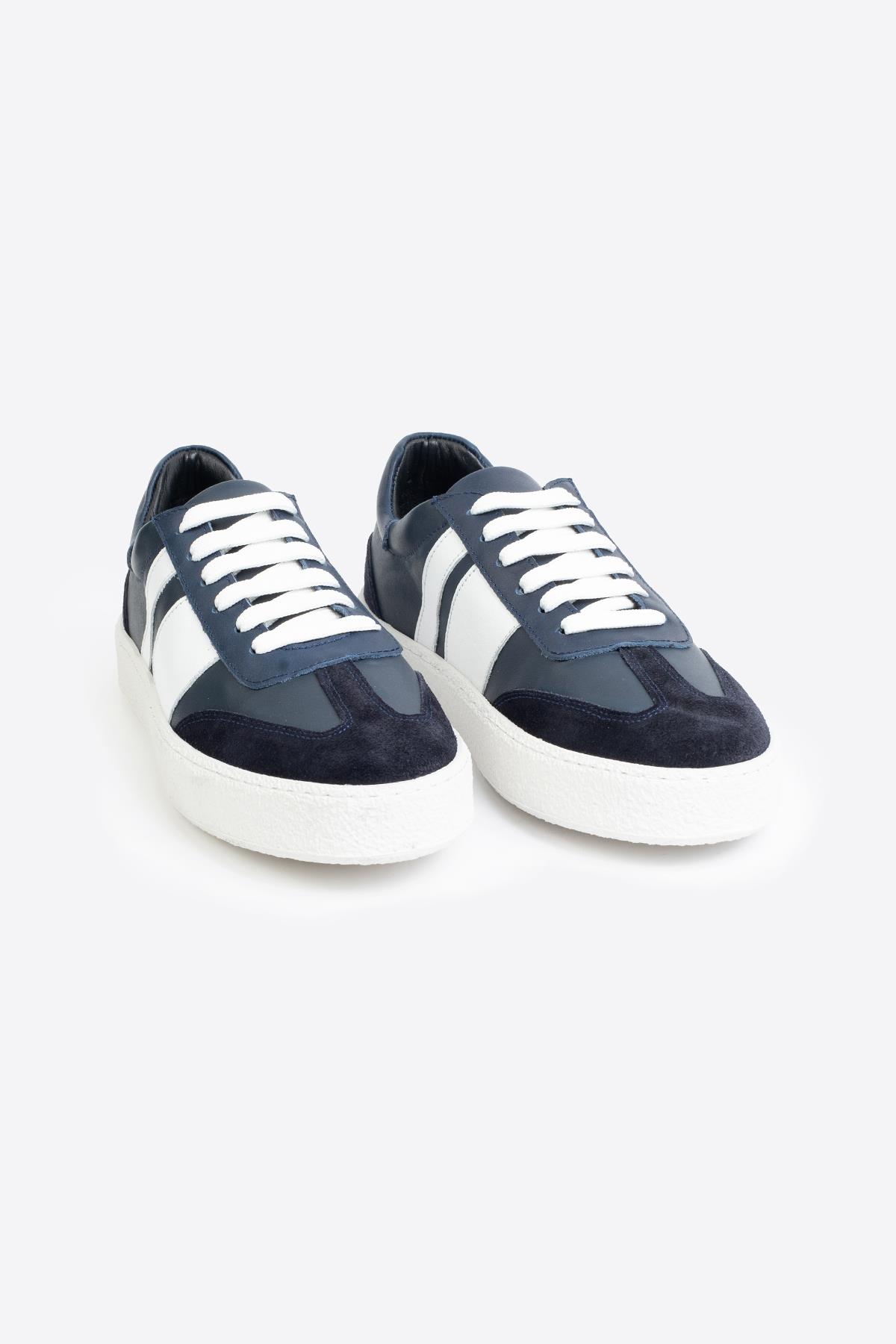 Şerit Detaylı Klasik Deri Spor Ayakkabı - Görsel 3