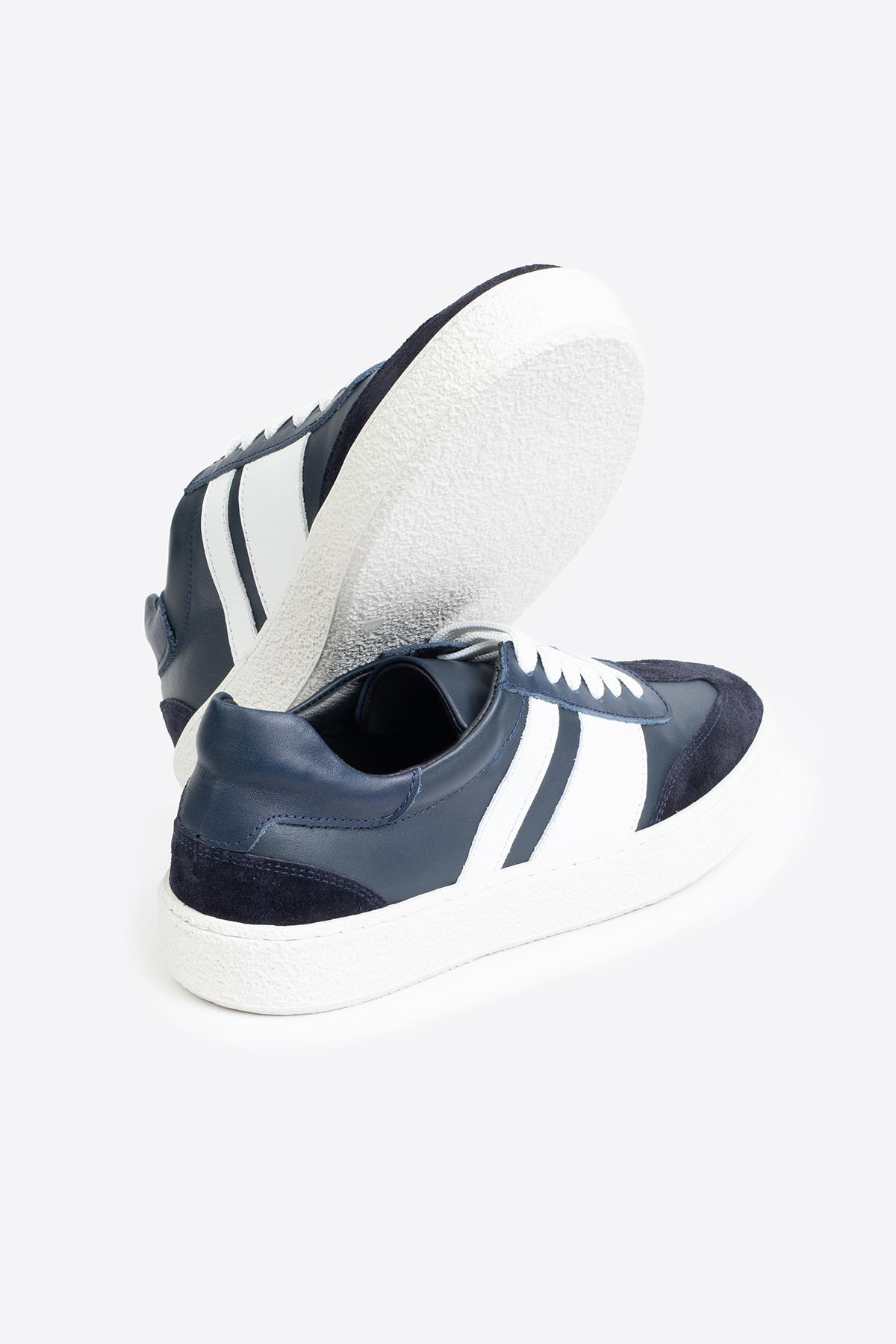 Şerit Detaylı Klasik Deri Spor Ayakkabı - Görsel 5