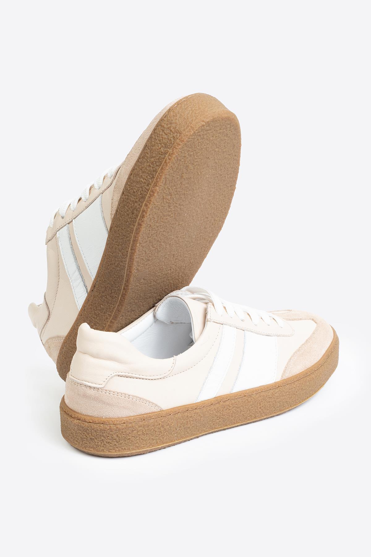 Şerit Detaylı Klasik Deri Spor Ayakkabı - Görsel 5