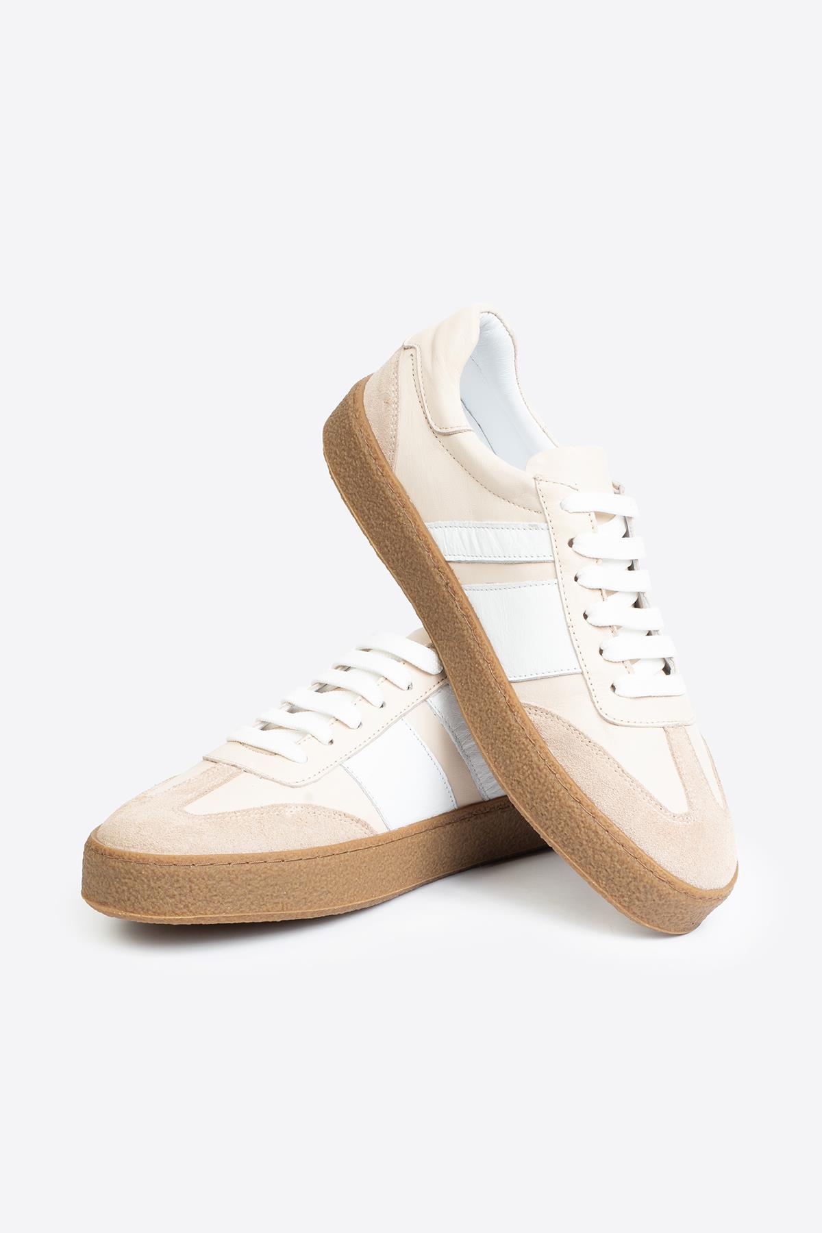 Şerit Detaylı Klasik Deri Spor Ayakkabı - Görsel 6